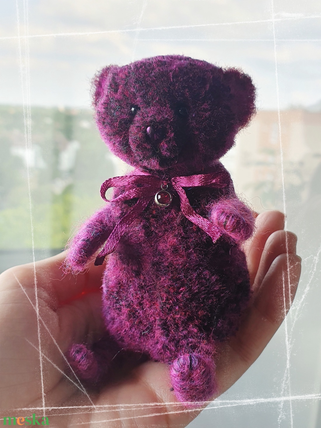 Pom - Teddy maci - Bíborka - otthon & életmód - dekoráció - dekoratív figurák és szobrok - Meska.hu