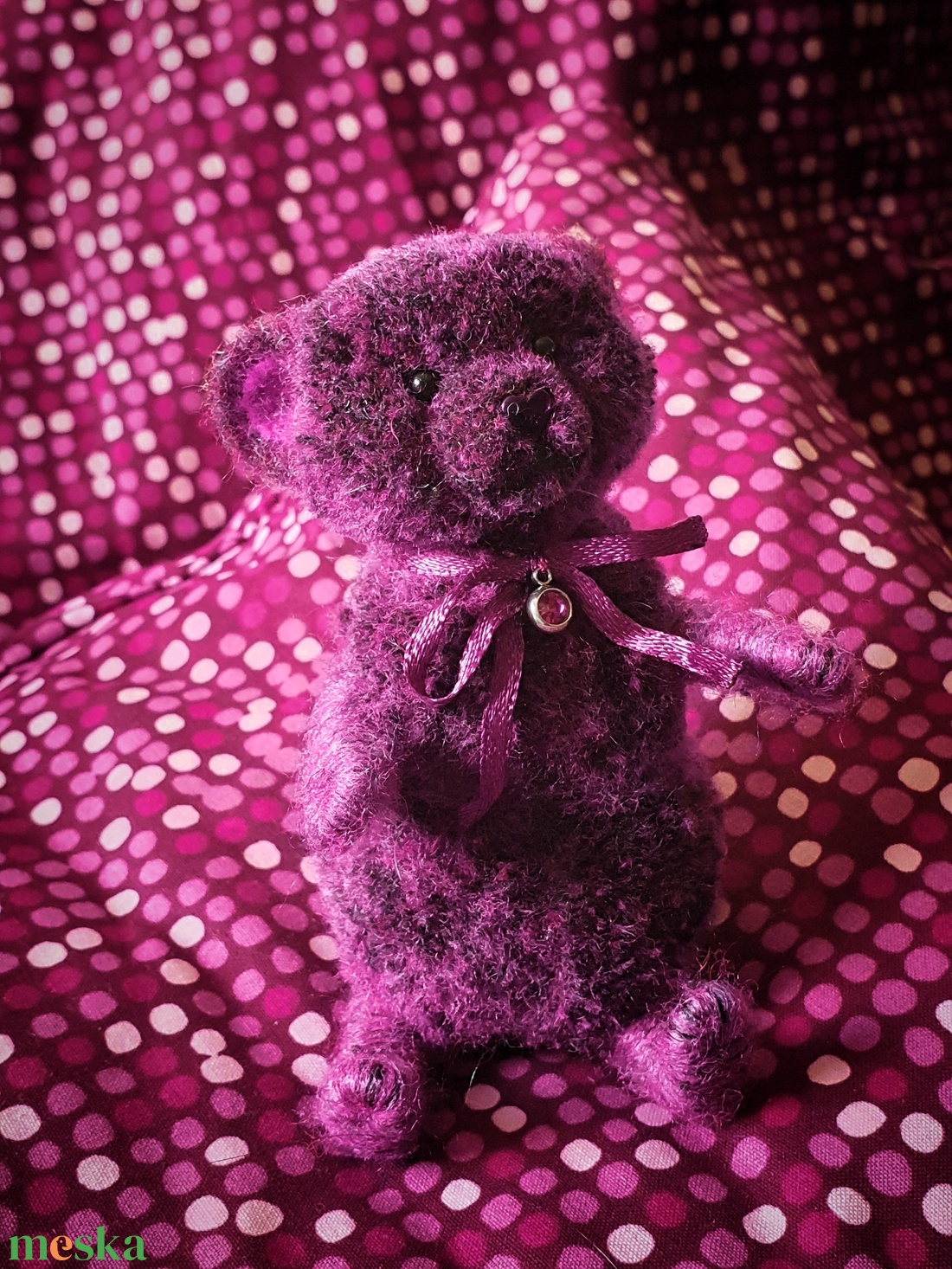 Pom - Teddy maci - Bíborka - otthon & életmód - dekoráció - dekoratív figurák és szobrok - Meska.hu