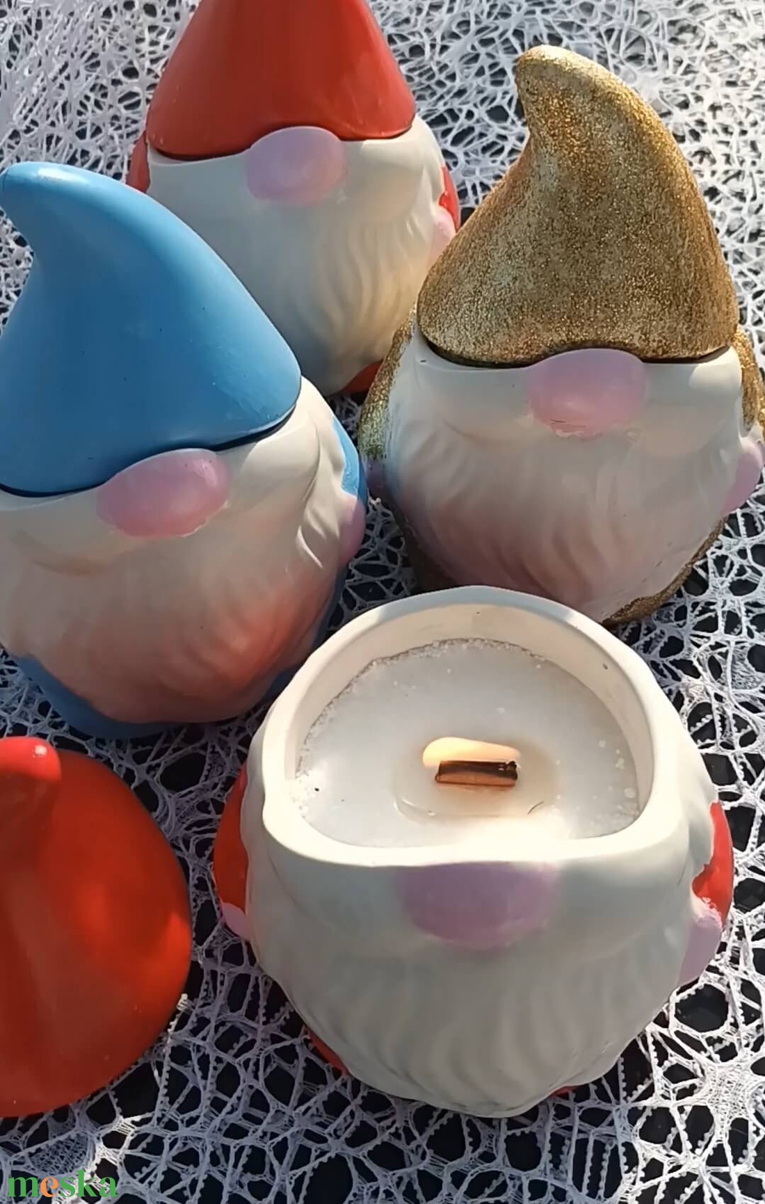 Manó tégelyes illatgyertya - karácsony - karácsonyi lakásdekoráció - karácsonyi illatgyertya, mécses - Meska.hu