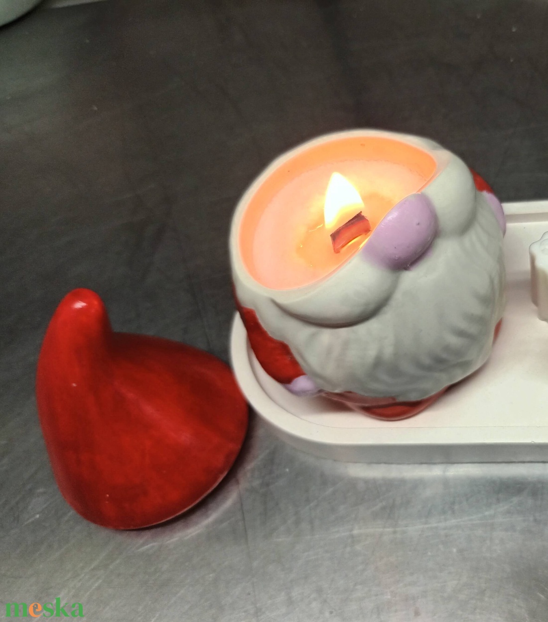 Manó tégelyes illatgyertya - karácsony - karácsonyi lakásdekoráció - karácsonyi illatgyertya, mécses - Meska.hu