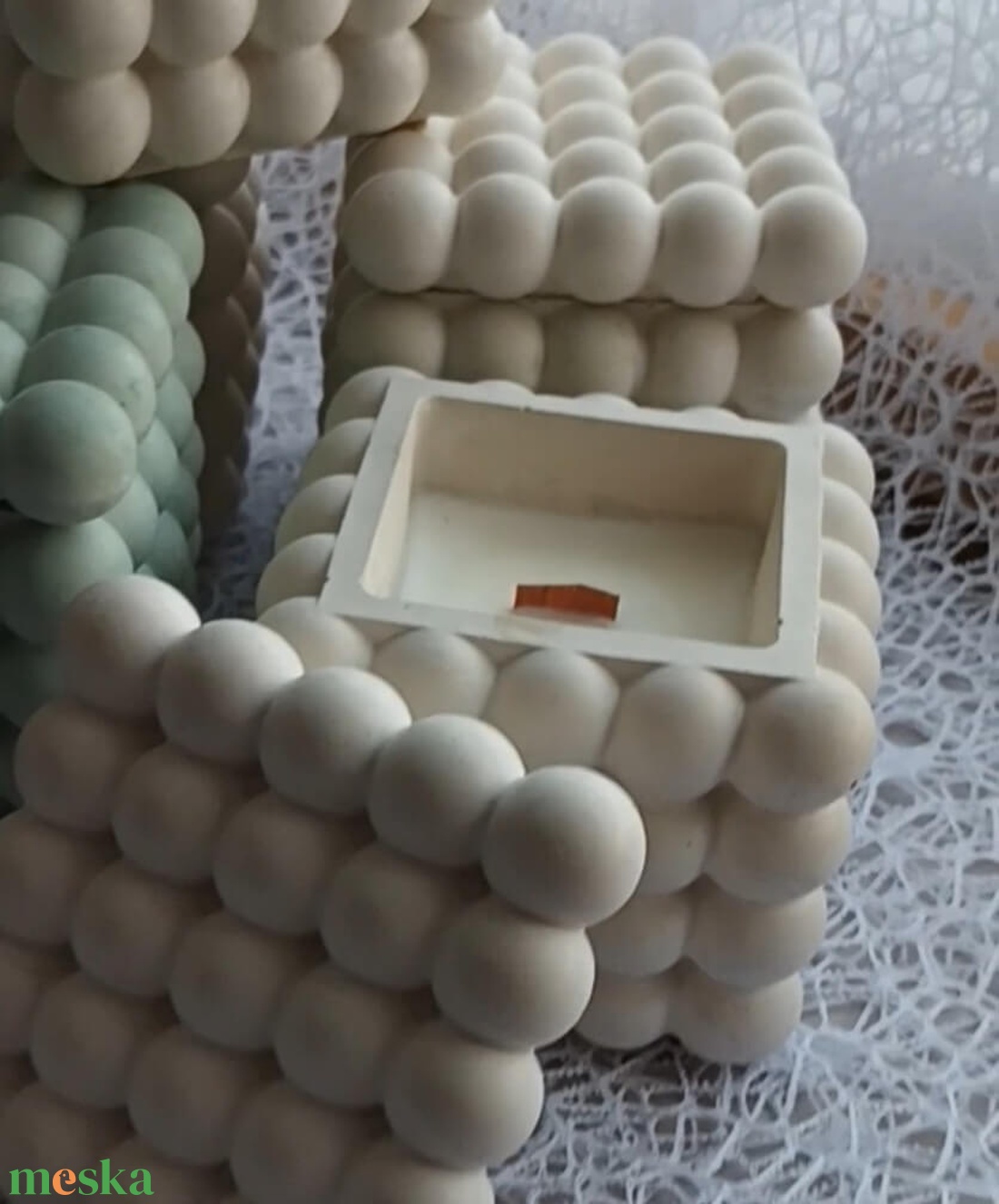 Buborék tégelyes illatgyertya - otthon & életmód - gyertya, illat, aroma - gyertya - Meska.hu