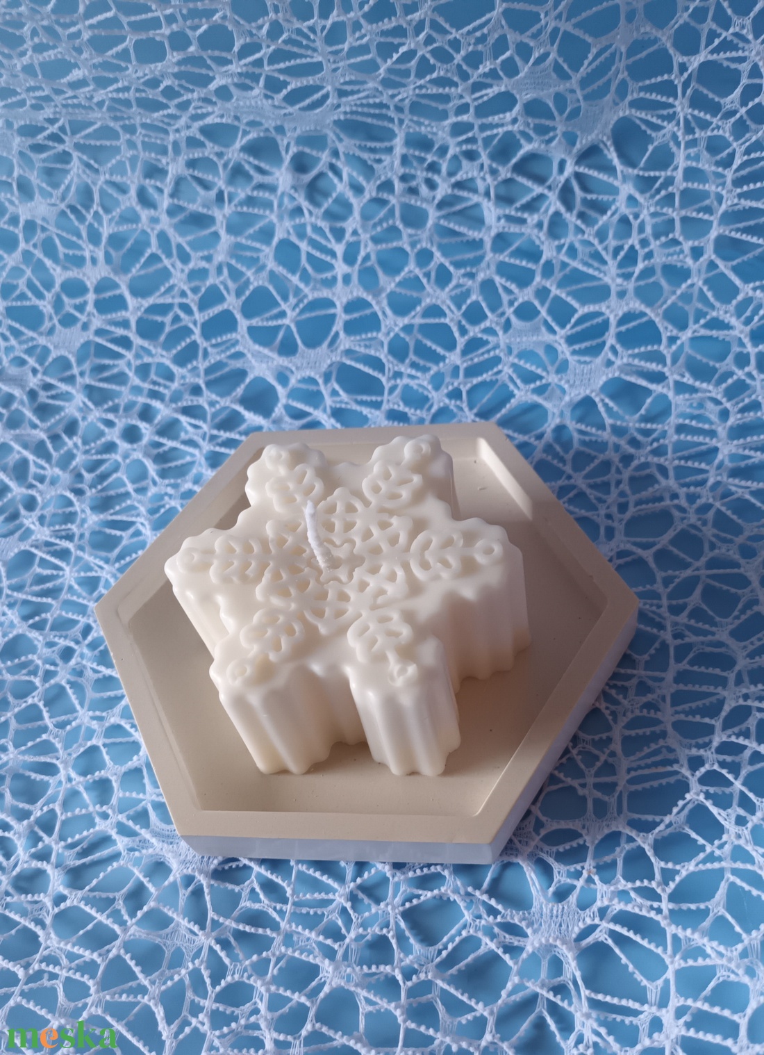 HÓPEHELY illatgyertya - karácsony - karácsonyi lakásdekoráció - karácsonyi illatgyertya, mécses - Meska.hu