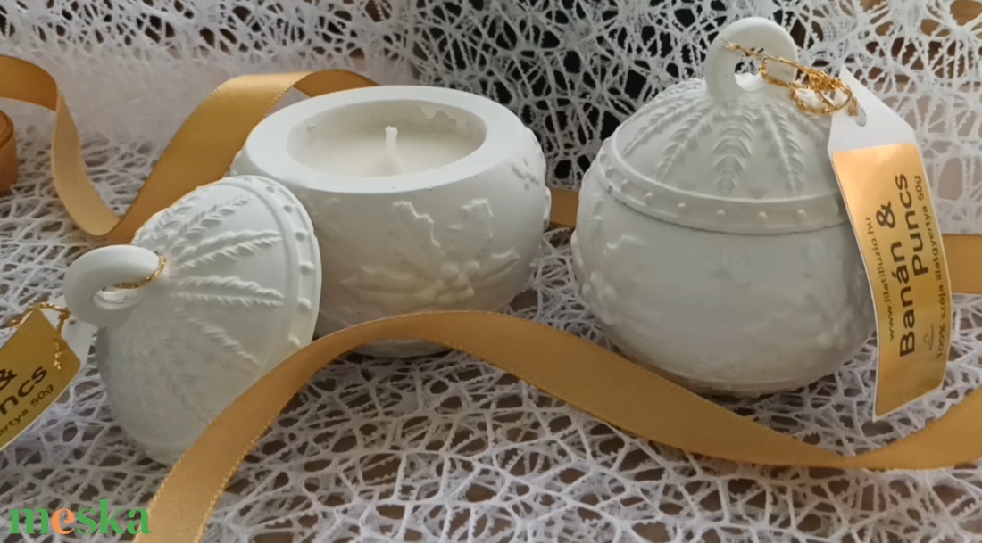 Karácsony gömb illatgyertya - karácsony - adventi díszek - adventi gyertyadíszek és koszorúdíszek - Meska.hu