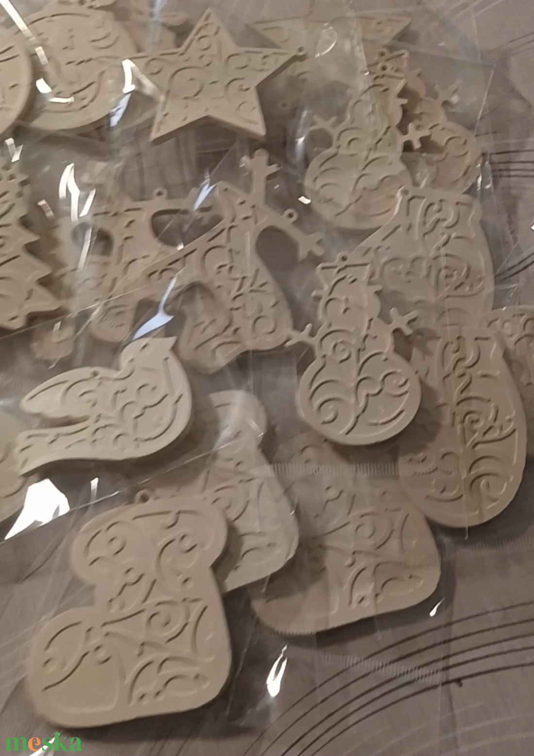 festhető, kerámia karácsonyfadíszek (9db/csomag) - diy (csináld magad) - egységcsomag - Meska.hu