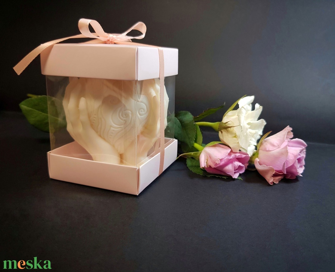 Szeretettel dekorgyertya-Díszdobozban - otthon & életmód - gyertya, illat, aroma - gyertya - Meska.hu