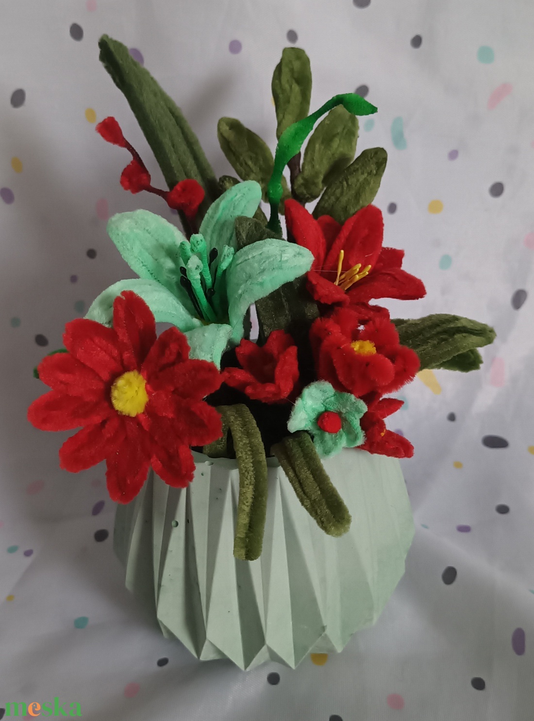 Zsenília csokor - otthon & életmód - virágdekoráció - virágok - virágcsokor - Meska.hu