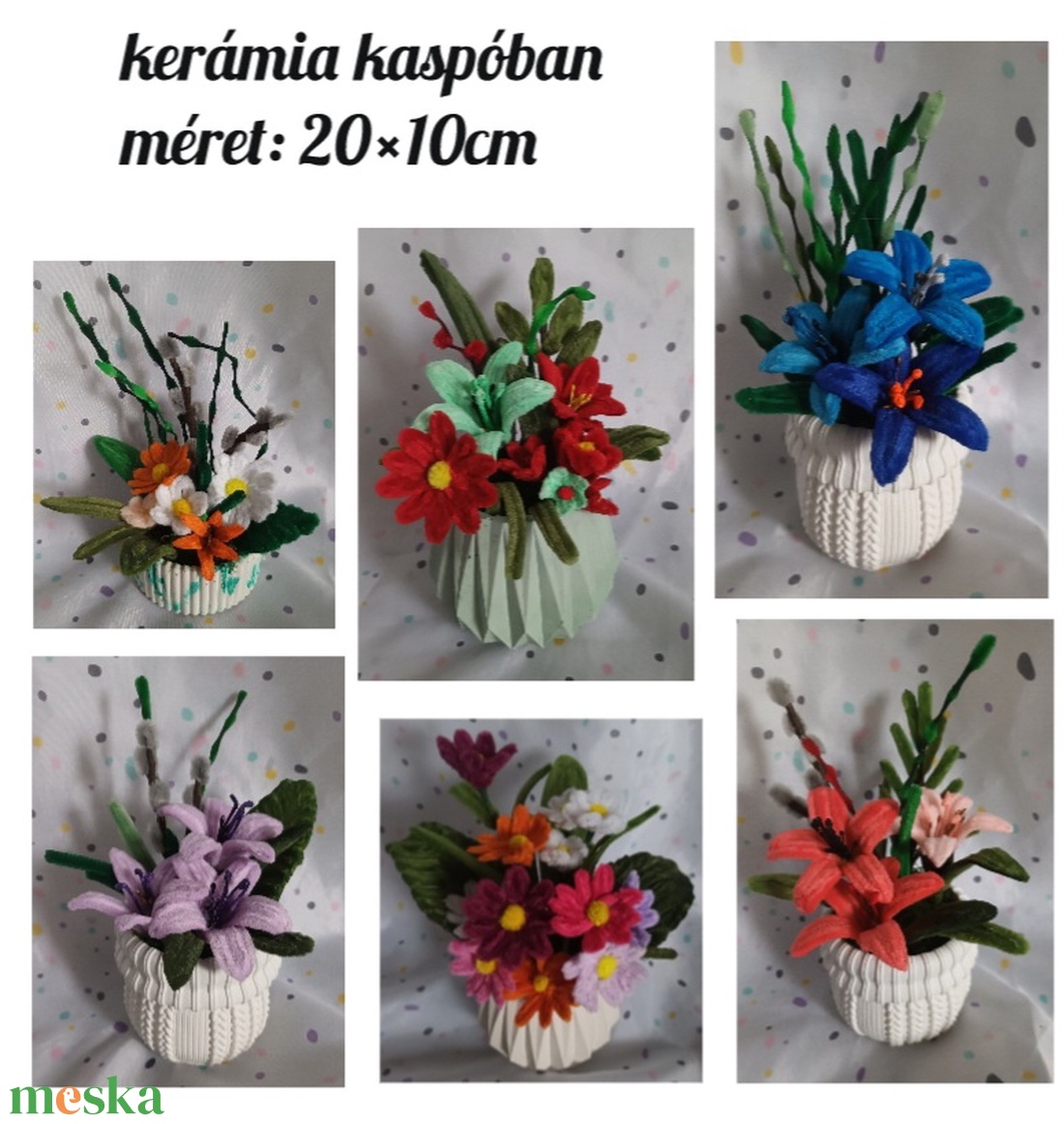 Zsenília csokor - otthon & életmód - virágdekoráció - virágok - virágcsokor - Meska.hu