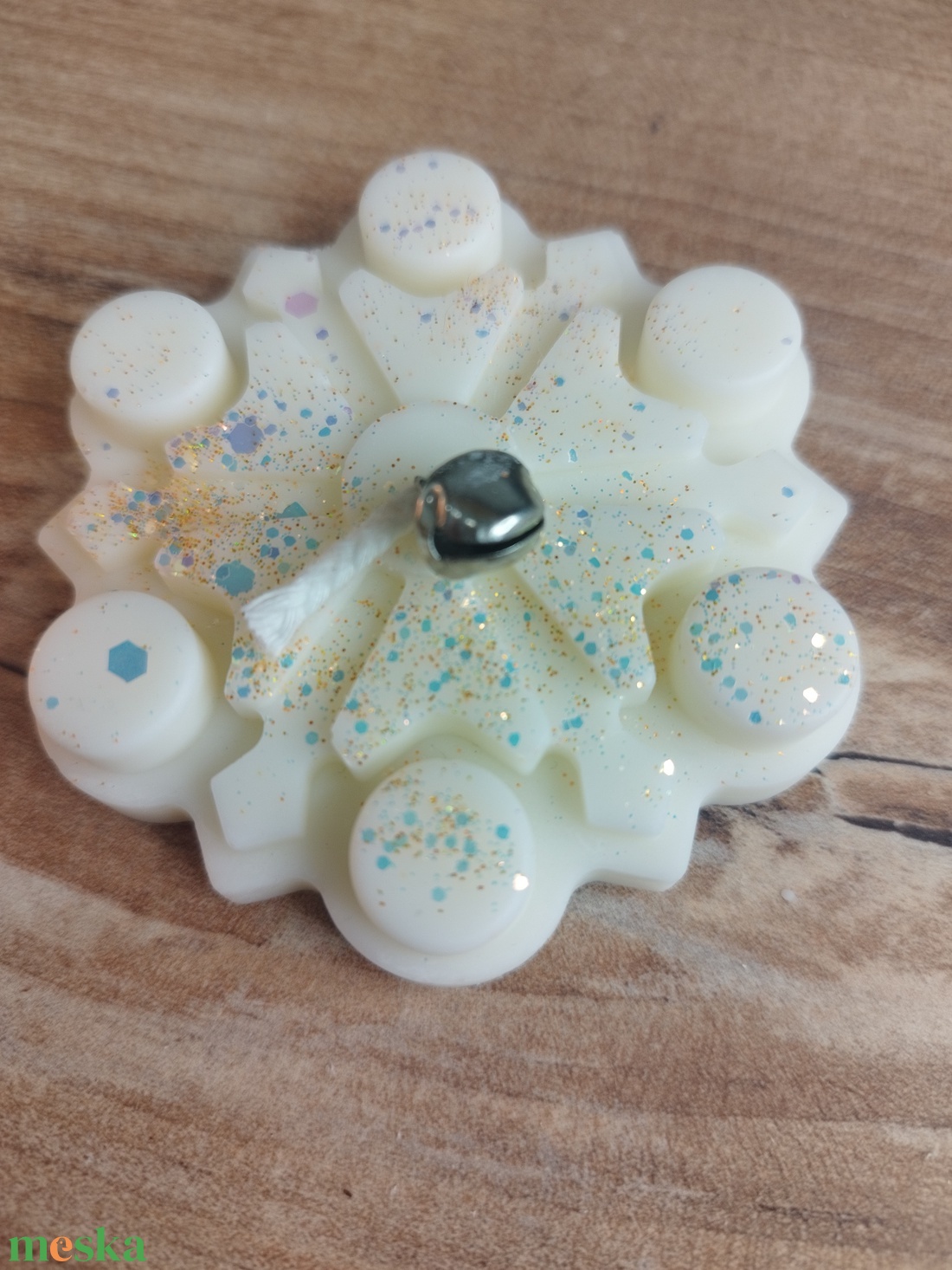 Csillámpehely-illatgyertya - karácsony - karácsonyi lakásdekoráció - karácsonyi illatgyertya, mécses - Meska.hu