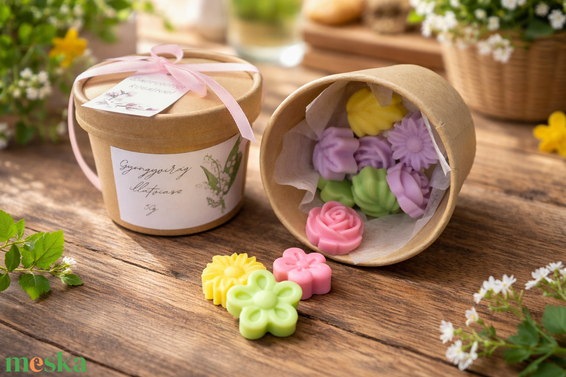 Virágformájú illatviasz - otthon & életmód - gyertya, illat, aroma - gyertya - Meska.hu