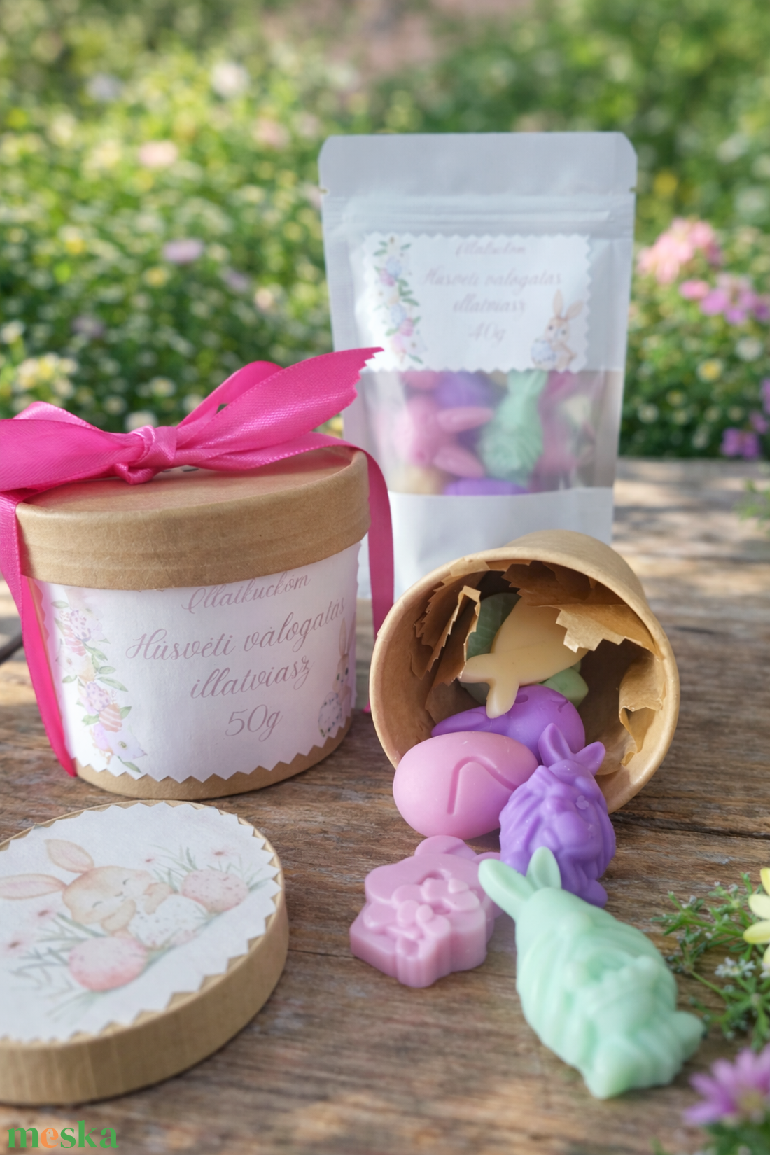 Húsvéti illatviasz válogatás díszdobozban � nyuszis ajándékcsomag - otthon & életmód - gyertya, illat, aroma - illatviasz - Meska.hu