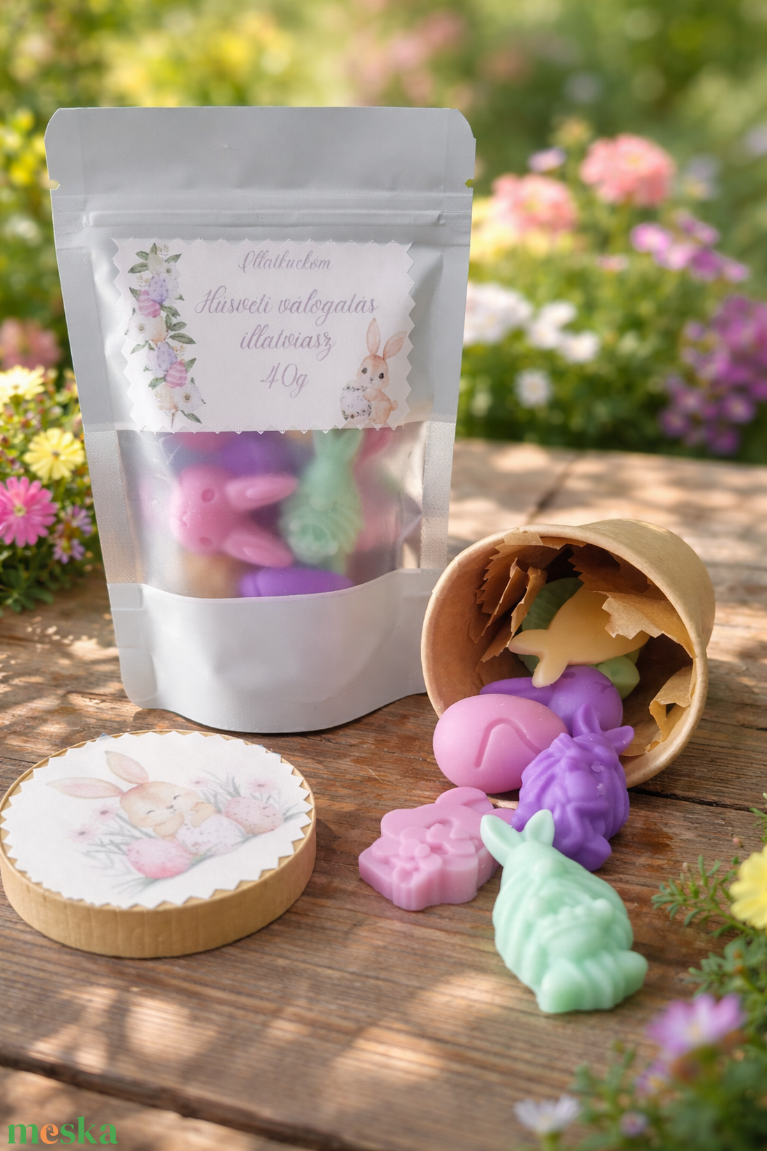 Húsvéti illatviasz válogatás díszdobozban � nyuszis ajándékcsomag - otthon & életmód - gyertya, illat, aroma - illatviasz - Meska.hu