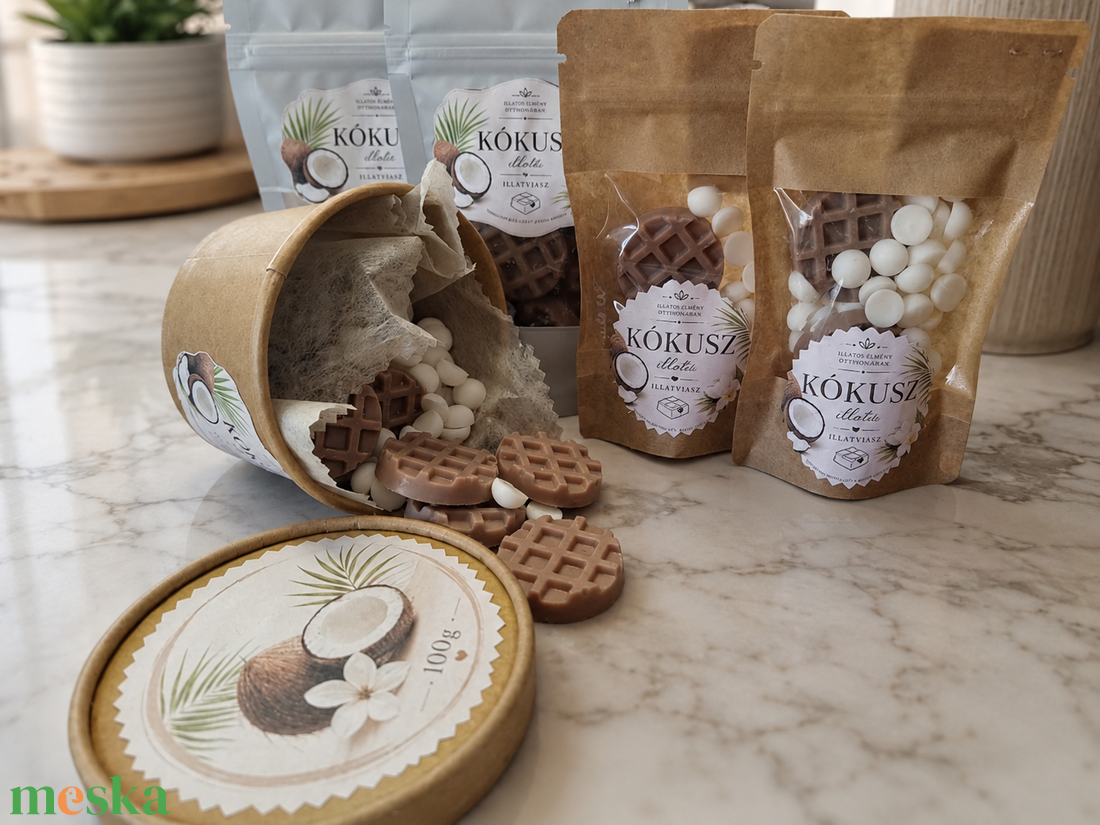 Kókusz illatviasz - otthon & életmód - gyertya, illat, aroma - illatviasz - Meska.hu