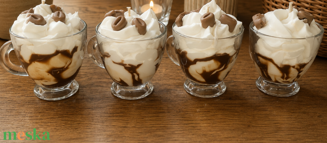 Kókuszos-Vaníliás Frappuccino-gyertya - otthon & életmód - gyertya, illat, aroma - illatviasz - Meska.hu