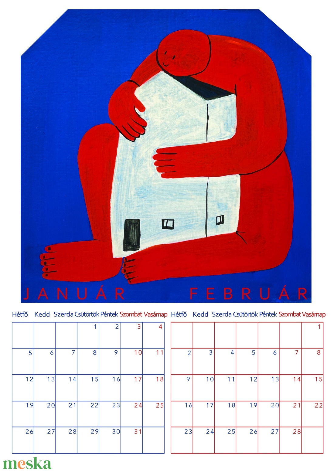2026-os falinaptár A4 - otthon & életmód - dekoráció - fali és függő dekoráció - falinaptár & öröknaptár - Meska.hu