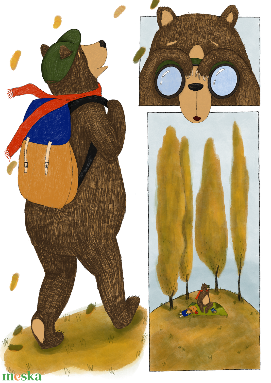 Kiránduló Maci - művészet - grafika & illusztráció - digitális - Meska.hu