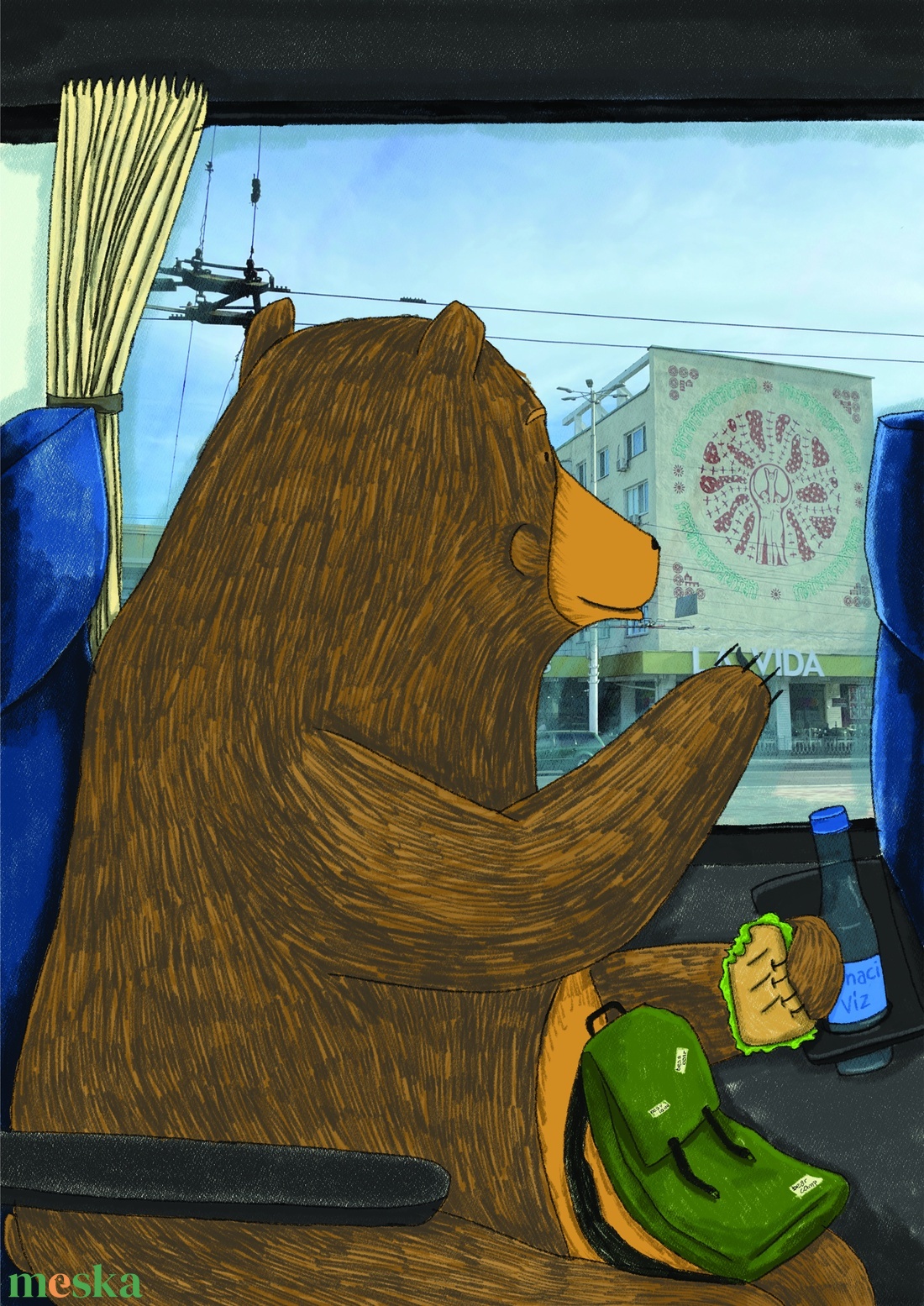 Utazós Maci - művészet - grafika & illusztráció - digitális - Meska.hu