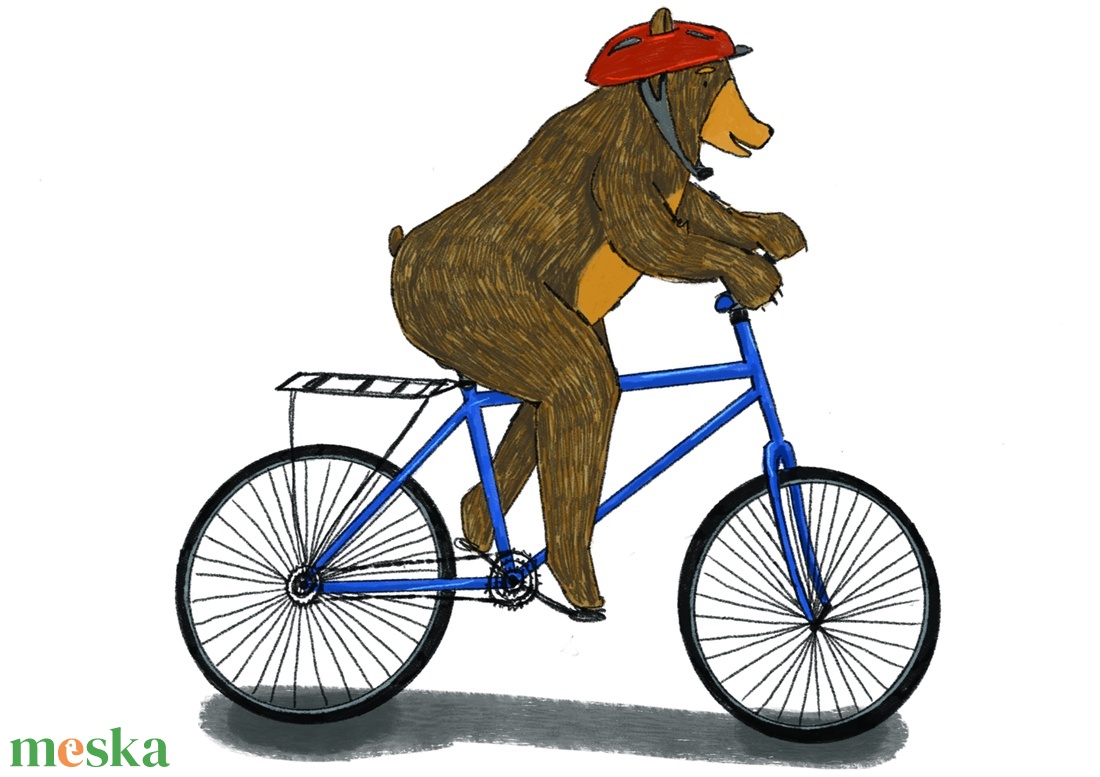 Bicikliző Maci - művészet - grafika & illusztráció - digitális - Meska.hu