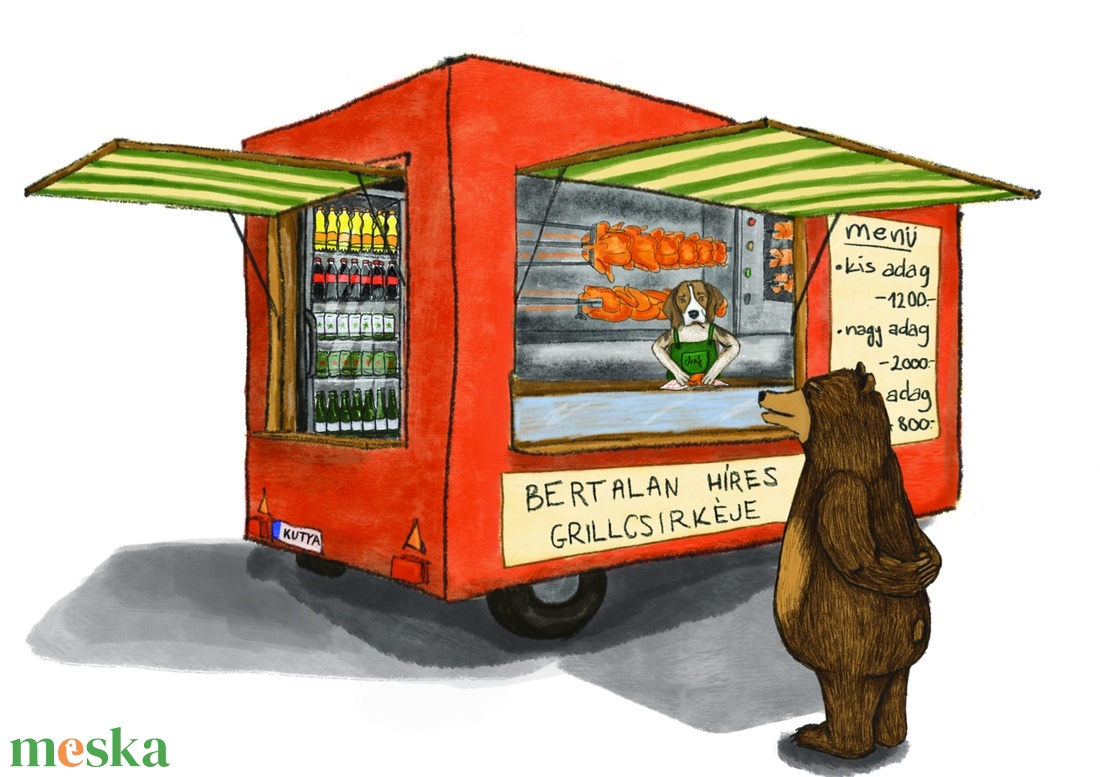 Grillcsirkéző Maci - művészet - grafika & illusztráció - digitális - Meska.hu