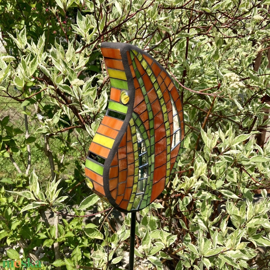 Kerti dísz, leszúrható mozaik dekoráció - tükrös, fagyálló - otthon & életmód - ház & kert - kerti dísz - Meska.hu