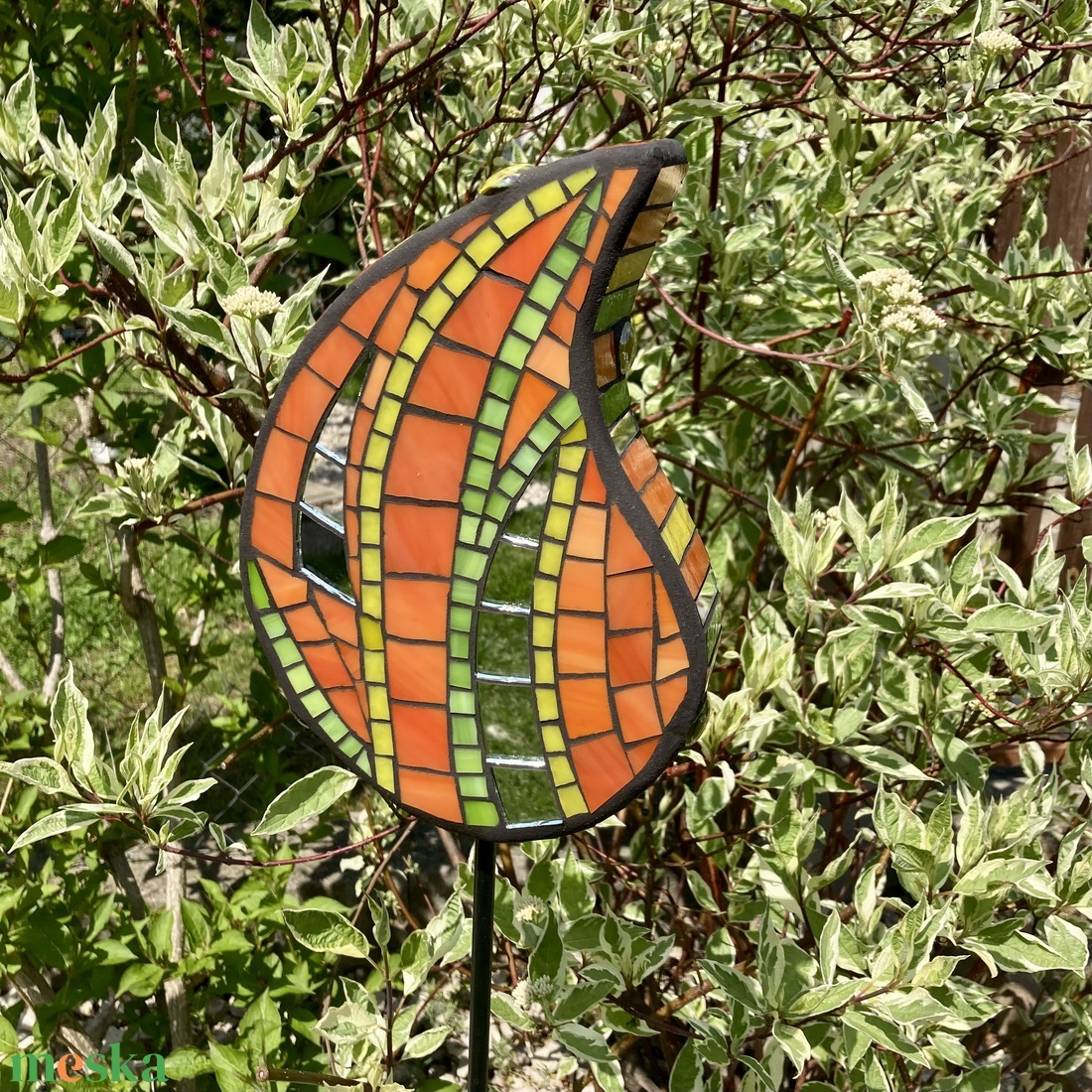 Kerti dísz, leszúrható mozaik dekoráció - tükrös, fagyálló - otthon & életmód - ház & kert - kerti dísz - Meska.hu