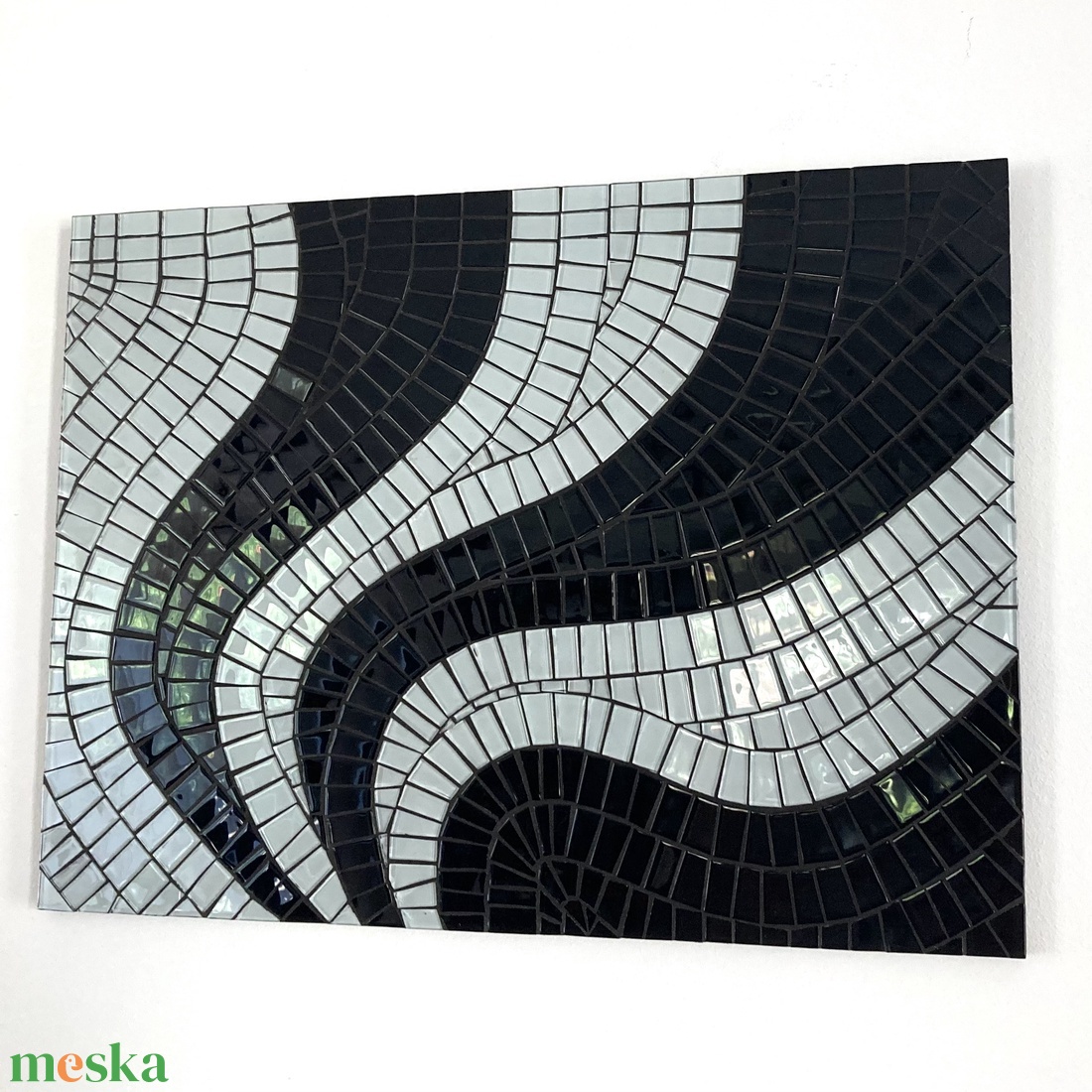 Geometrikus mozaik kép - fekete, fehér - otthon & életmód - dekoráció - kép & falikép - mozaik kép - Meska.hu Geometrikus mozaik kép - fekete, fehér - otthon & életmód - dekoráció - kép & falikép - mozaik kép - Meska.hu