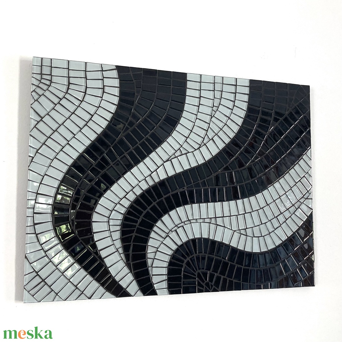 Geometrikus mozaik kép - fekete, fehér - otthon & életmód - dekoráció - kép & falikép - mozaik kép - Meska.hu Geometrikus mozaik kép - fekete, fehér - otthon & életmód - dekoráció - kép & falikép - mozaik kép - Meska.hu
