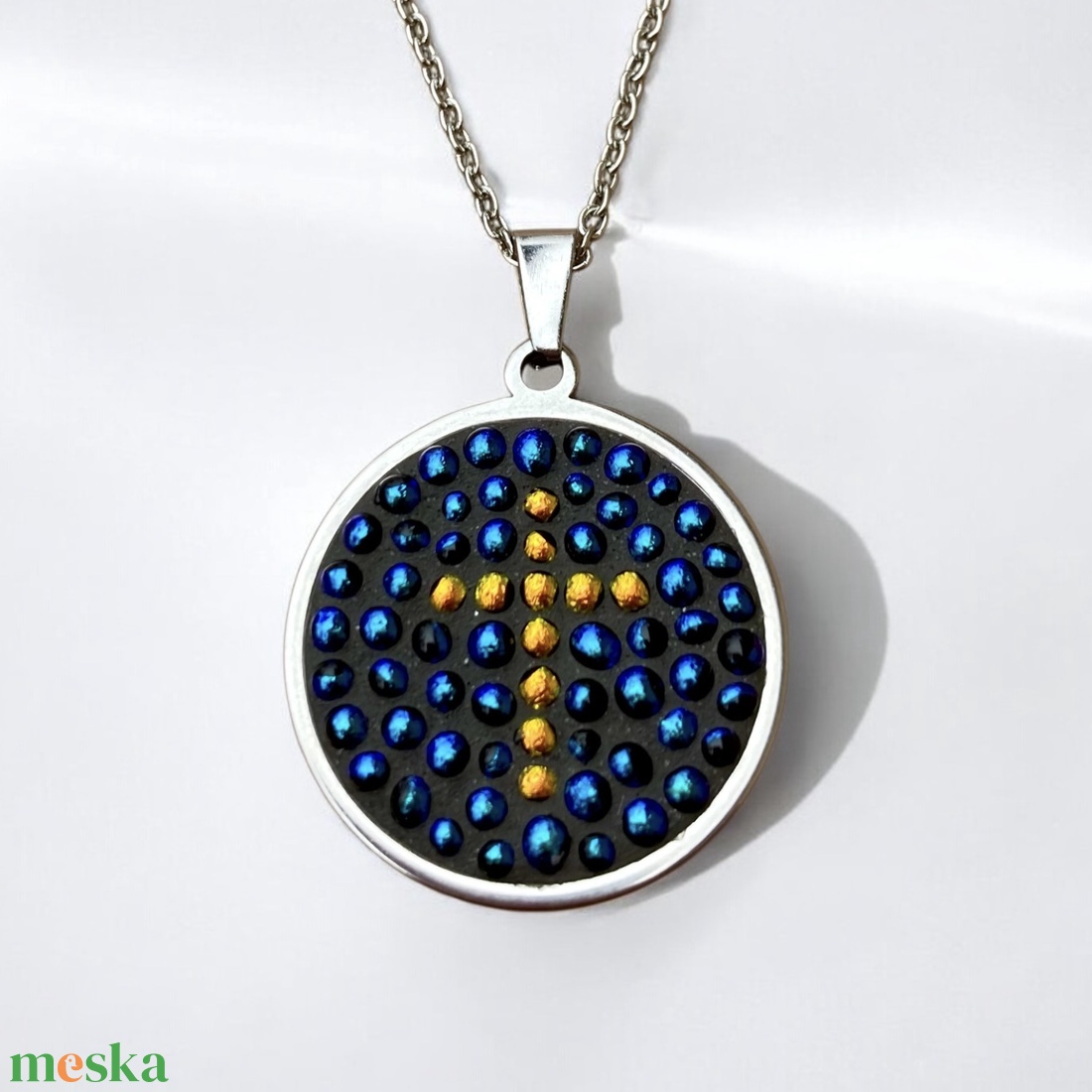 Arany kereszt mikromozaik nyaklánc nemesacéllal - mozaik design ékszer, Dichroic üveg - ékszer - nyaklánc - medálos nyaklánc - Meska.hu Arany kereszt mikromozaik nyaklánc nemesacéllal - mozaik design ékszer, Dichroic üveg - ékszer - nyaklánc - medálos nyaklánc - Meska.hu