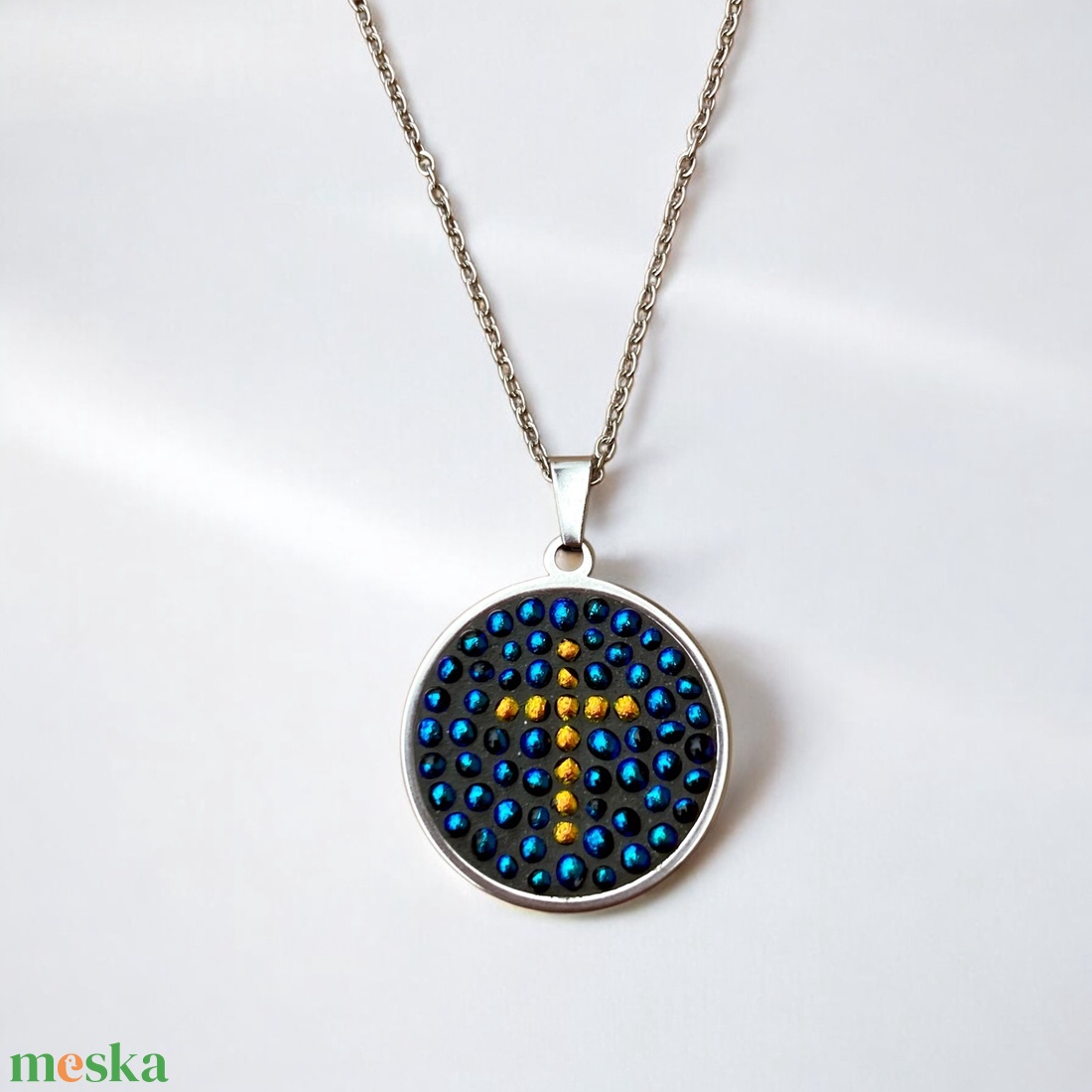 Arany kereszt mikromozaik nyaklánc nemesacéllal - mozaik design ékszer, Dichroic üveg - ékszer - nyaklánc - medálos nyaklánc - Meska.hu Arany kereszt mikromozaik nyaklánc nemesacéllal - mozaik design ékszer, Dichroic üveg - ékszer - nyaklánc - medálos nyaklánc - Meska.hu