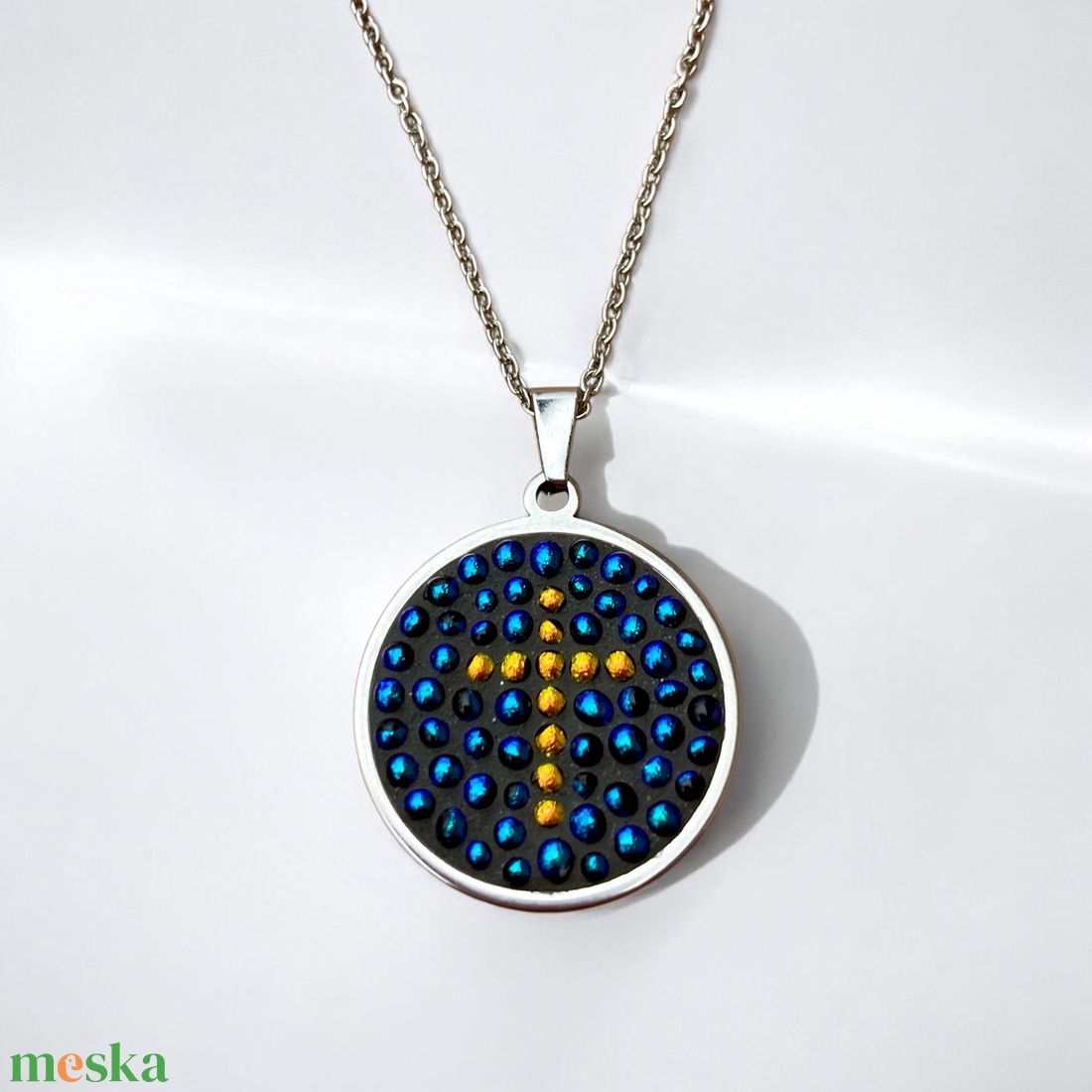 Arany kereszt mikromozaik nyaklánc nemesacéllal - mozaik design ékszer, Dichroic üveg - ékszer - nyaklánc - medálos nyaklánc - Meska.hu Arany kereszt mikromozaik nyaklánc nemesacéllal - mozaik design ékszer, Dichroic üveg - ékszer - nyaklánc - medálos nyaklánc - Meska.hu