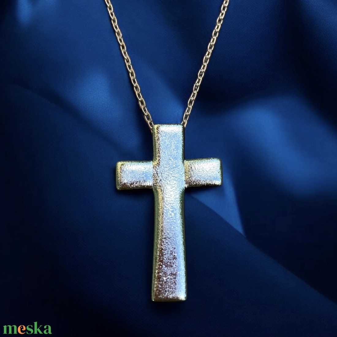 Kereszt nyaklánc ezüst Dichroic üvegből nemesacél lánccal - ékszer - nyaklánc - medálos nyaklánc - Meska.hu Kereszt nyaklánc ezüst Dichroic üvegből nemesacél lánccal - ékszer - nyaklánc - medálos nyaklánc - Meska.hu