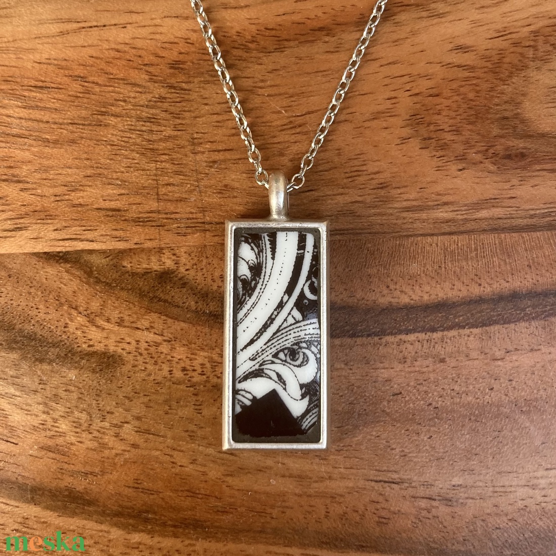 Szász Endre mentett darabok - nyaklánc - szögletes medál nemesacél lánccal - ékszer - nyaklánc - medálos nyaklánc - Meska.hu