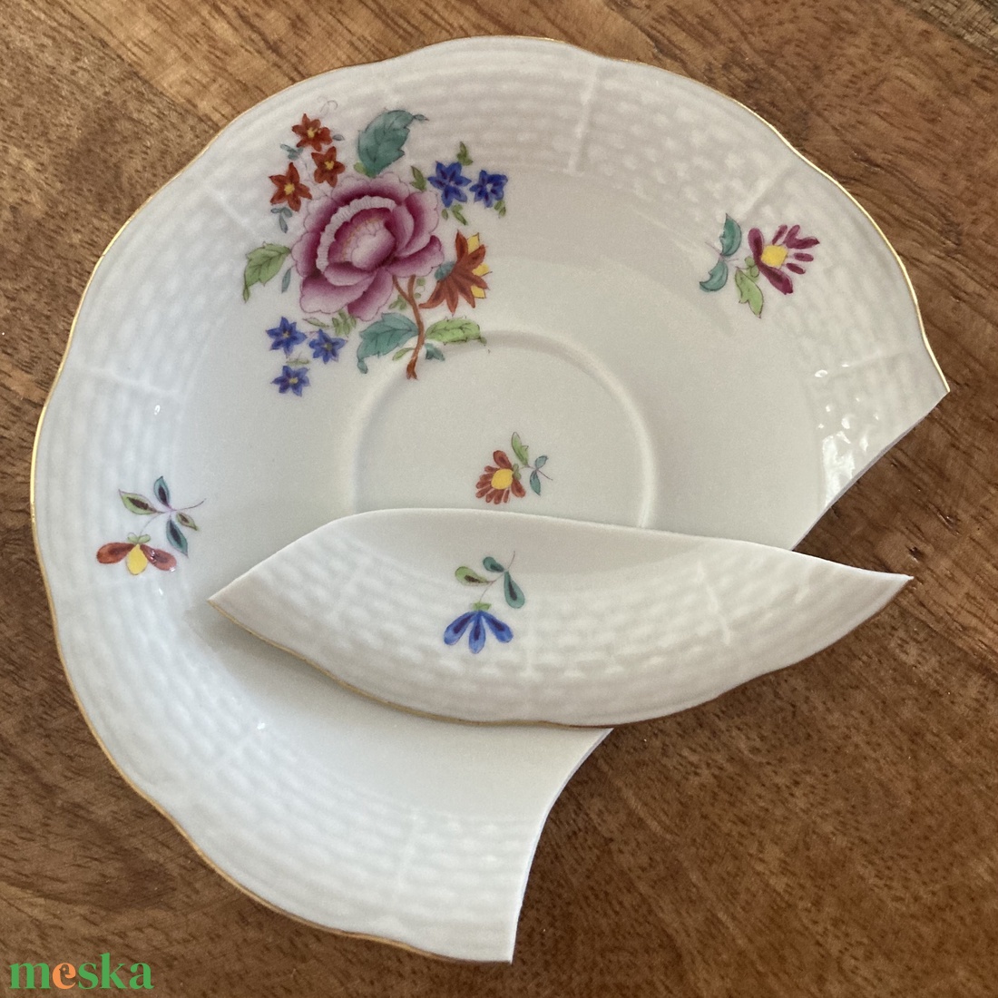 Herendi mentett darabok - nemesacél karperec porcelán virágos - 3 méretben - ékszer - karkötő - karkötő medállal - Meska.hu