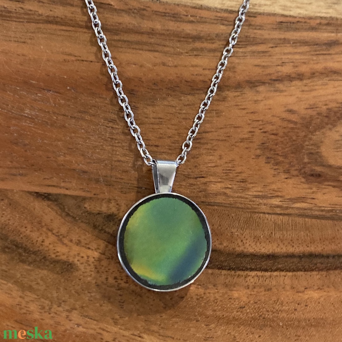 Eozinos mentett Zsolnay darabok - nemesacél medál eozin porcelánból - ékszer - nyaklánc - medálos nyaklánc - Meska.hu