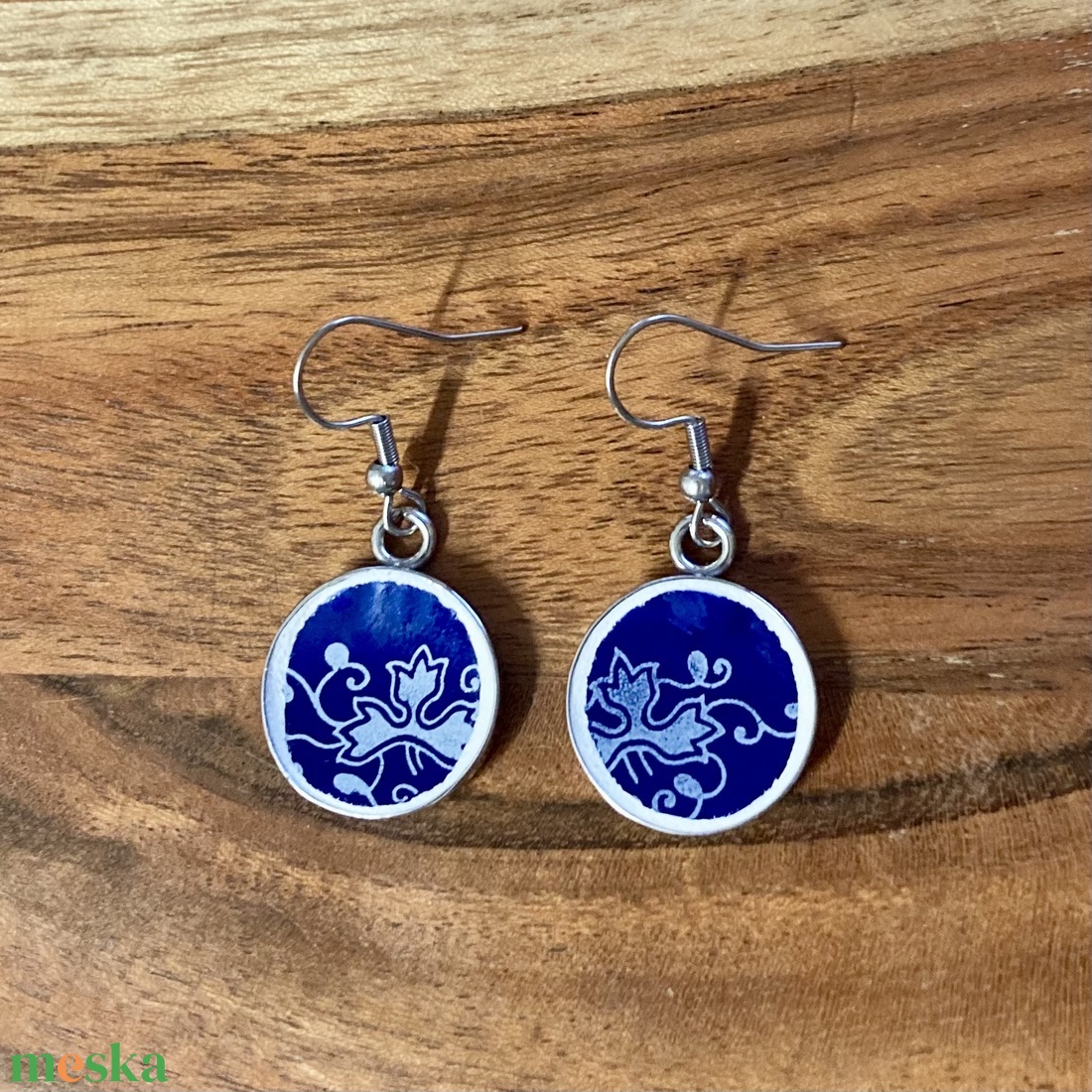 Mentett Zsolnay darabok - porcelán fülbevaló - nemesacél lógós - ékszer - fülbevaló - lógó fülbevaló - Meska.hu