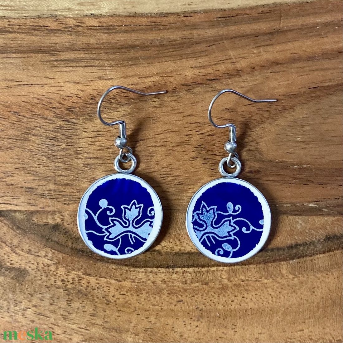 Mentett Zsolnay darabok - porcelán fülbevaló - nemesacél lógós - ékszer - fülbevaló - lógó fülbevaló - Meska.hu