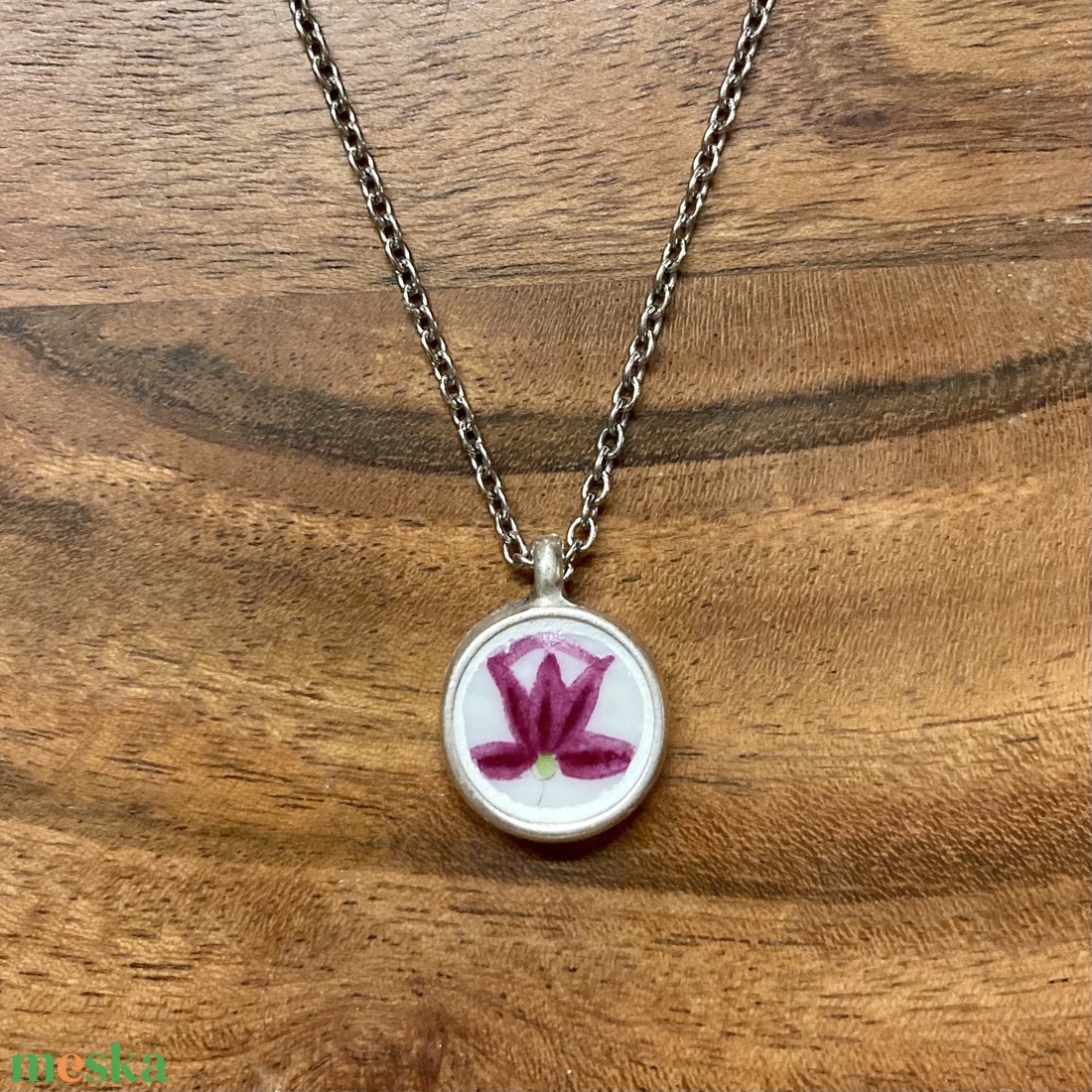 Herendi mentett darabok - pici porcelán nyaklánc - nemesacél lánccal - ékszer - nyaklánc - medálos nyaklánc - Meska.hu