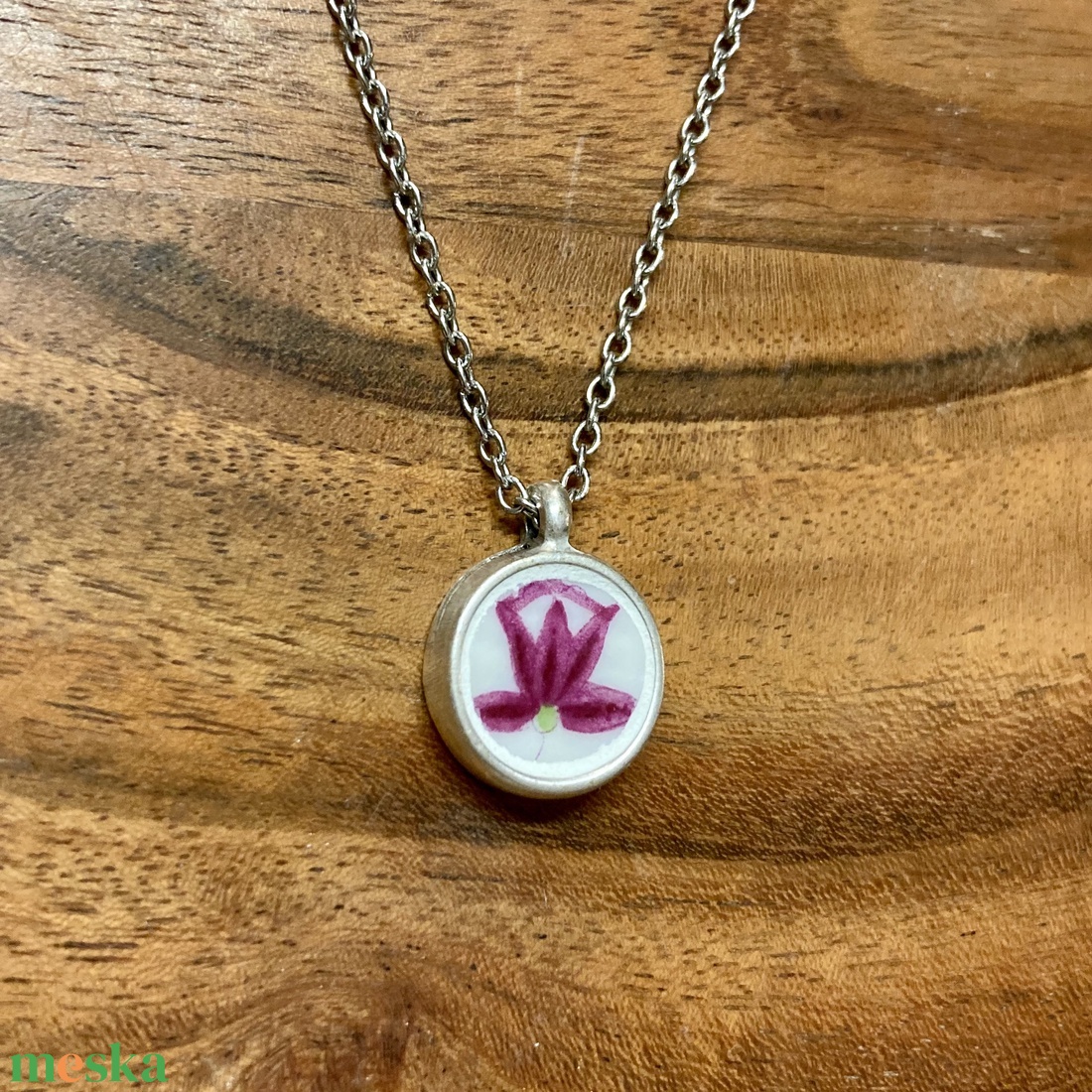 Herendi mentett darabok - pici porcelán nyaklánc - nemesacél lánccal - ékszer - nyaklánc - medálos nyaklánc - Meska.hu