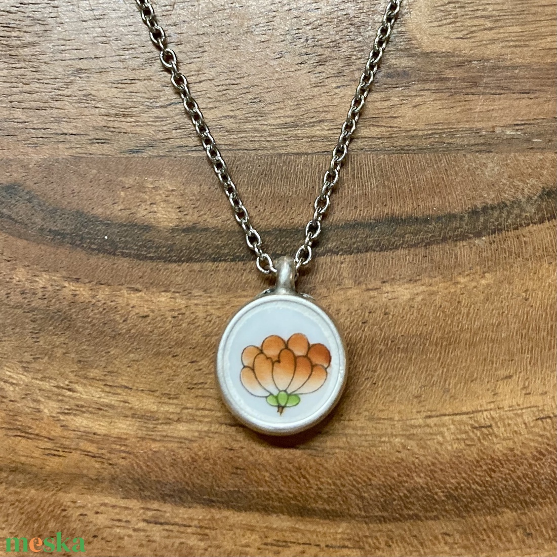 Herendi mentett darabok - pici porcelán nyaklánc - nemesacél lánccal - ékszer - nyaklánc - medálos nyaklánc - Meska.hu