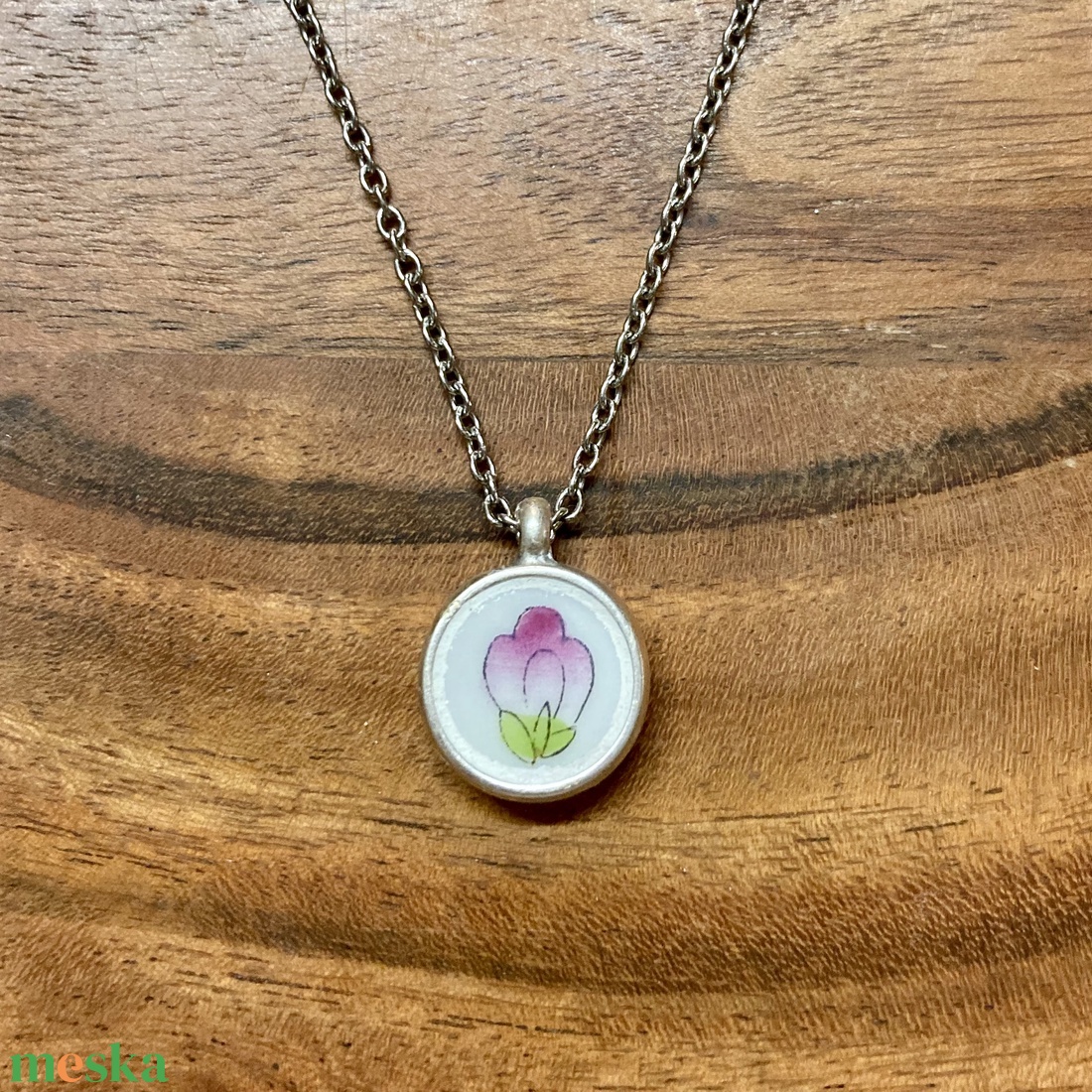 Herendi mentett darabok - pici porcelán nyaklánc - nemesacél lánccal - ékszer - nyaklánc - medálos nyaklánc - Meska.hu