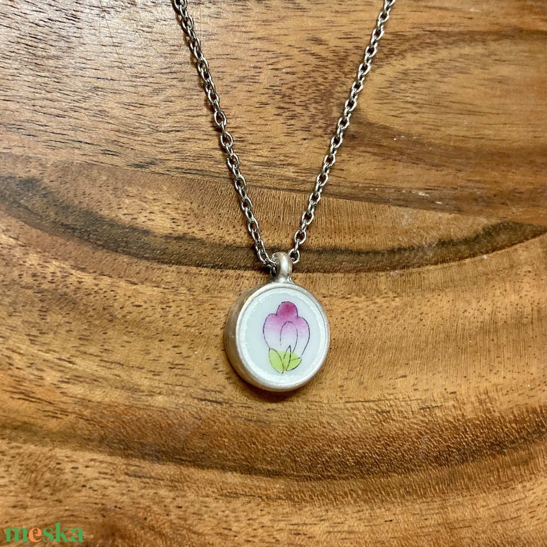 Herendi mentett darabok - pici porcelán nyaklánc - nemesacél lánccal - ékszer - nyaklánc - medálos nyaklánc - Meska.hu