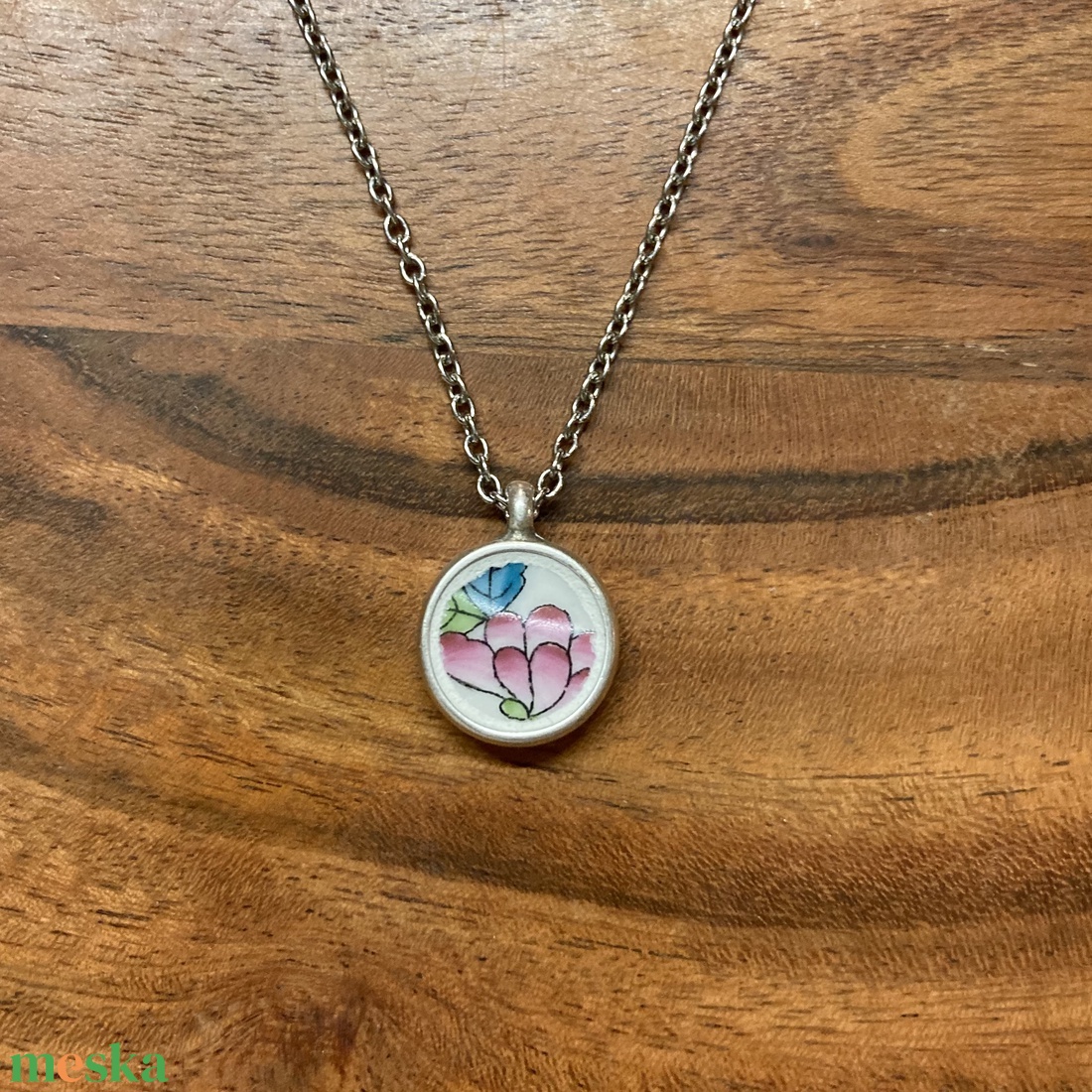 Herendi mentett darabok - pici porcelán nyaklánc - nemesacél lánccal - ékszer - nyaklánc - medálos nyaklánc - Meska.hu