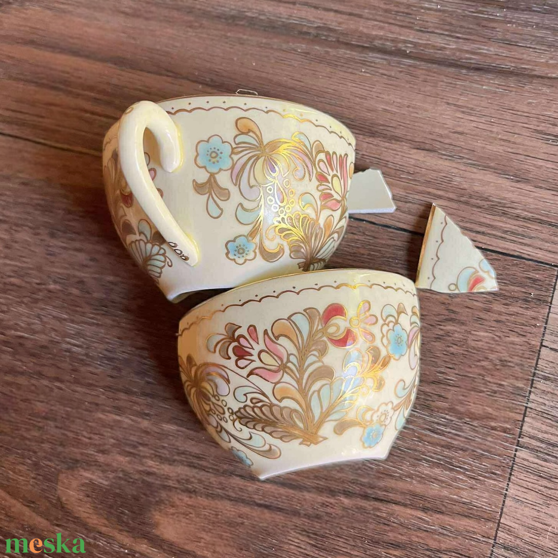 Ritka Zsolnay mentett darabok - porcelán nyaklánc - nemesacél csepp medálos nyaklánc - ékszer - nyaklánc - medálos nyaklánc - Meska.hu