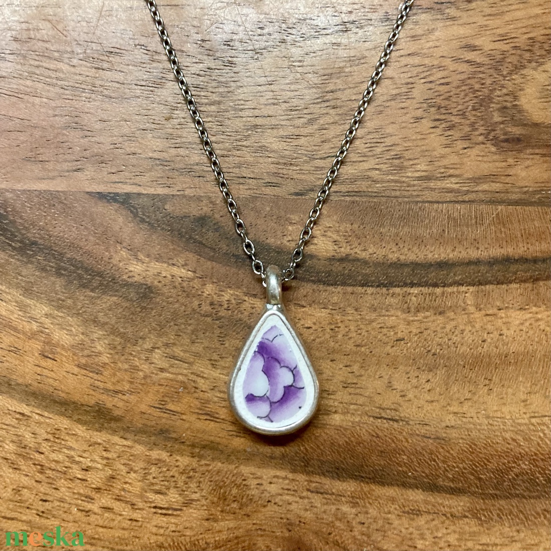 Mentett Herendi darabok - pici csepp porcelán nyaklánc - nemesacél lánccal - ékszer - nyaklánc - medálos nyaklánc - Meska.hu