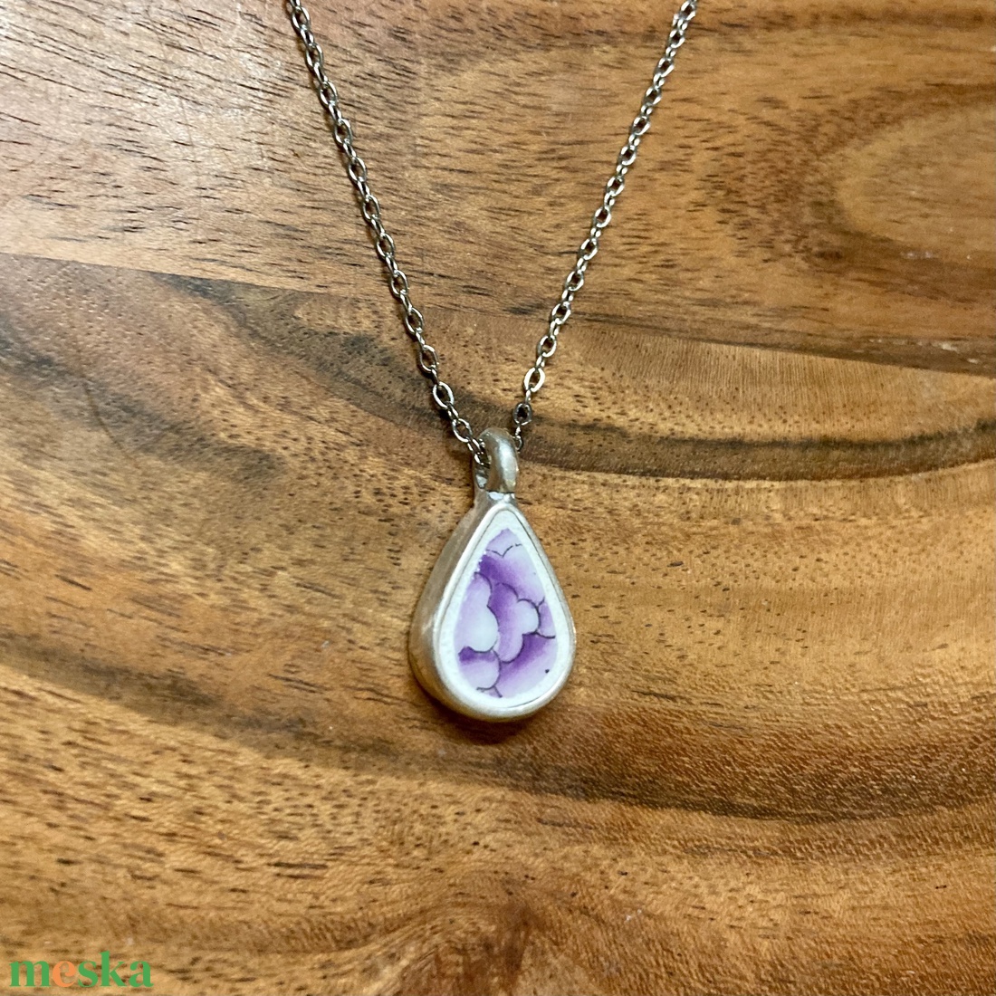 Mentett Herendi darabok - pici csepp porcelán nyaklánc - nemesacél lánccal - ékszer - nyaklánc - medálos nyaklánc - Meska.hu