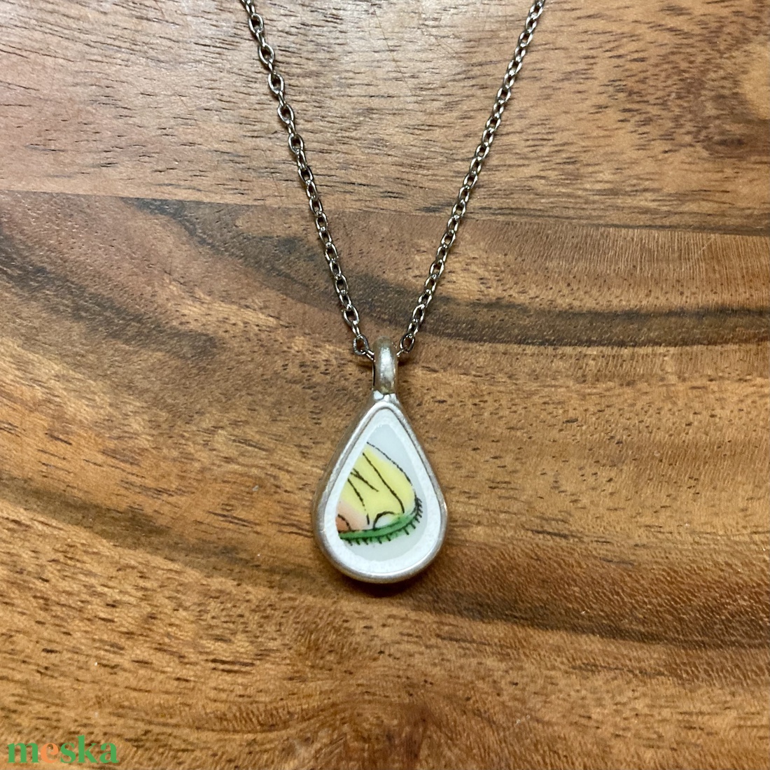 Mentett Herendi darabok - pici csepp porcelán nyaklánc - nemesacél lánccal - ékszer - nyaklánc - medálos nyaklánc - Meska.hu