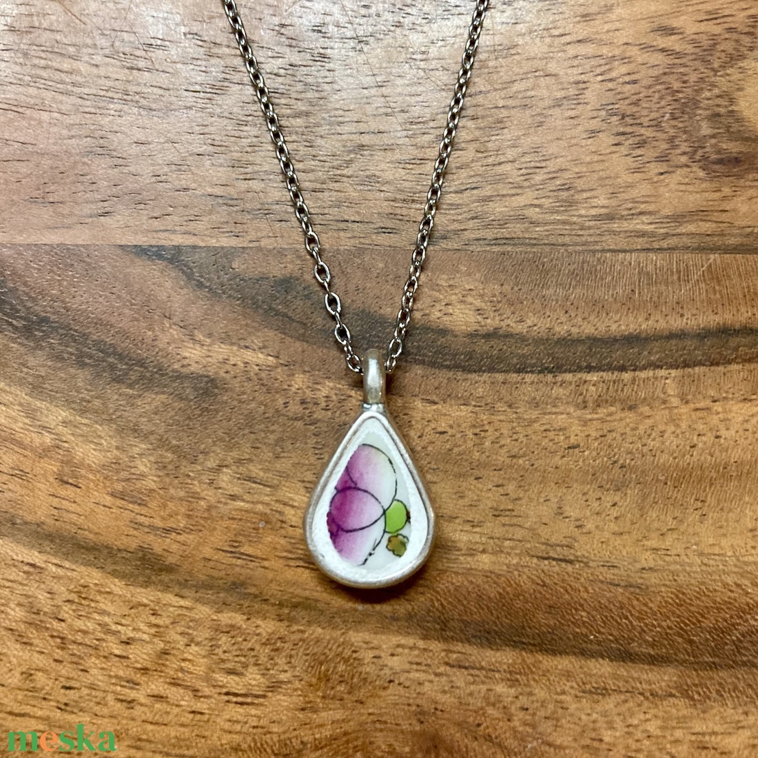 Mentett Herendi darabok - pici csepp porcelán nyaklánc - nemesacél lánccal - ékszer - nyaklánc - medálos nyaklánc - Meska.hu