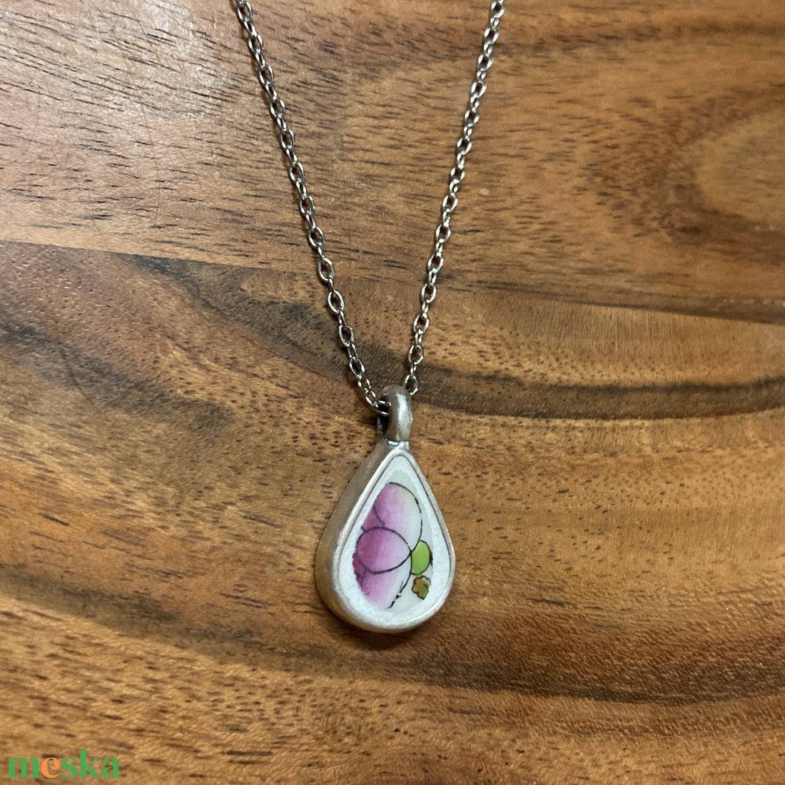 Mentett Herendi darabok - pici csepp porcelán nyaklánc - nemesacél lánccal - ékszer - nyaklánc - medálos nyaklánc - Meska.hu