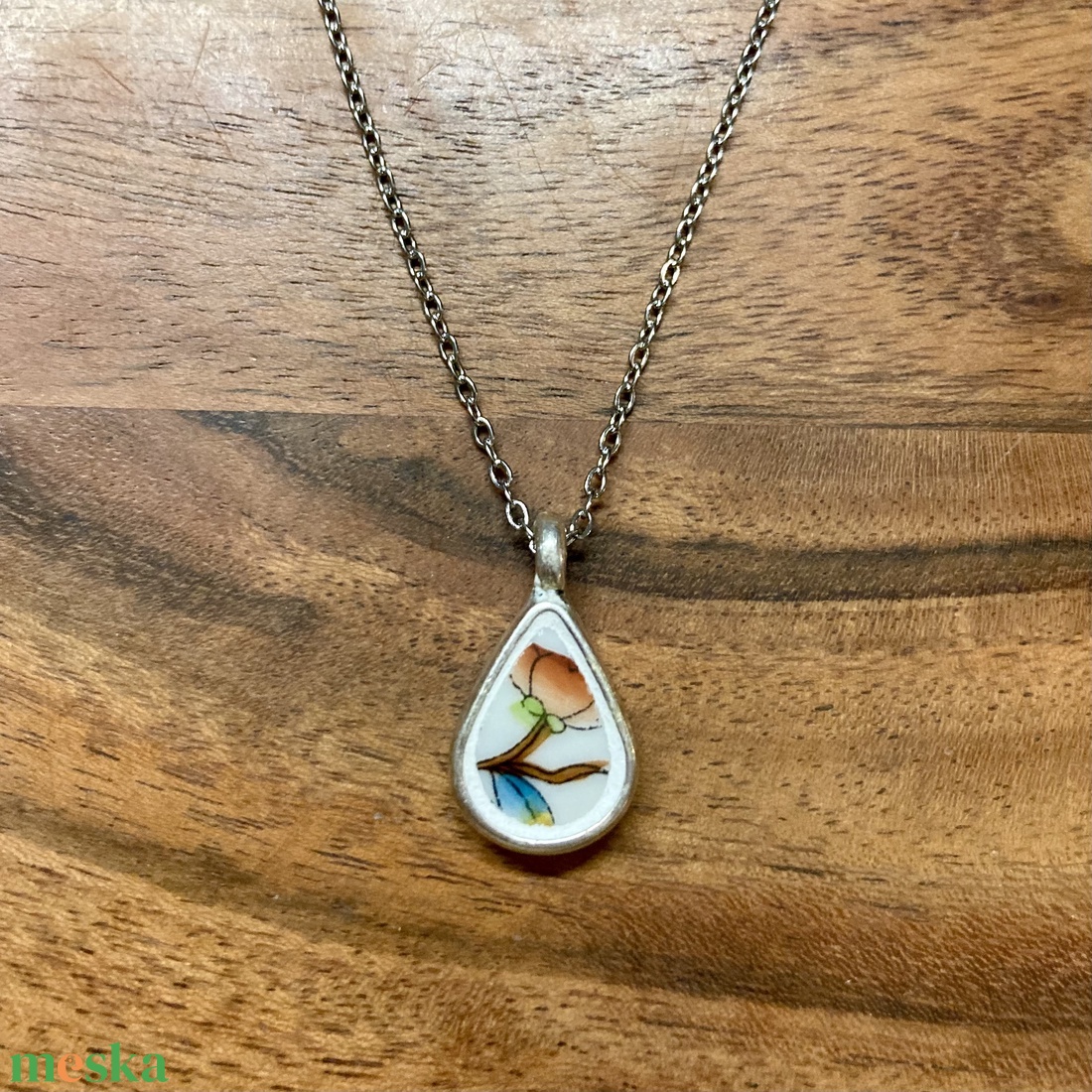 Mentett Herendi darabok - pici csepp porcelán nyaklánc - nemesacél lánccal - ékszer - nyaklánc - medálos nyaklánc - Meska.hu