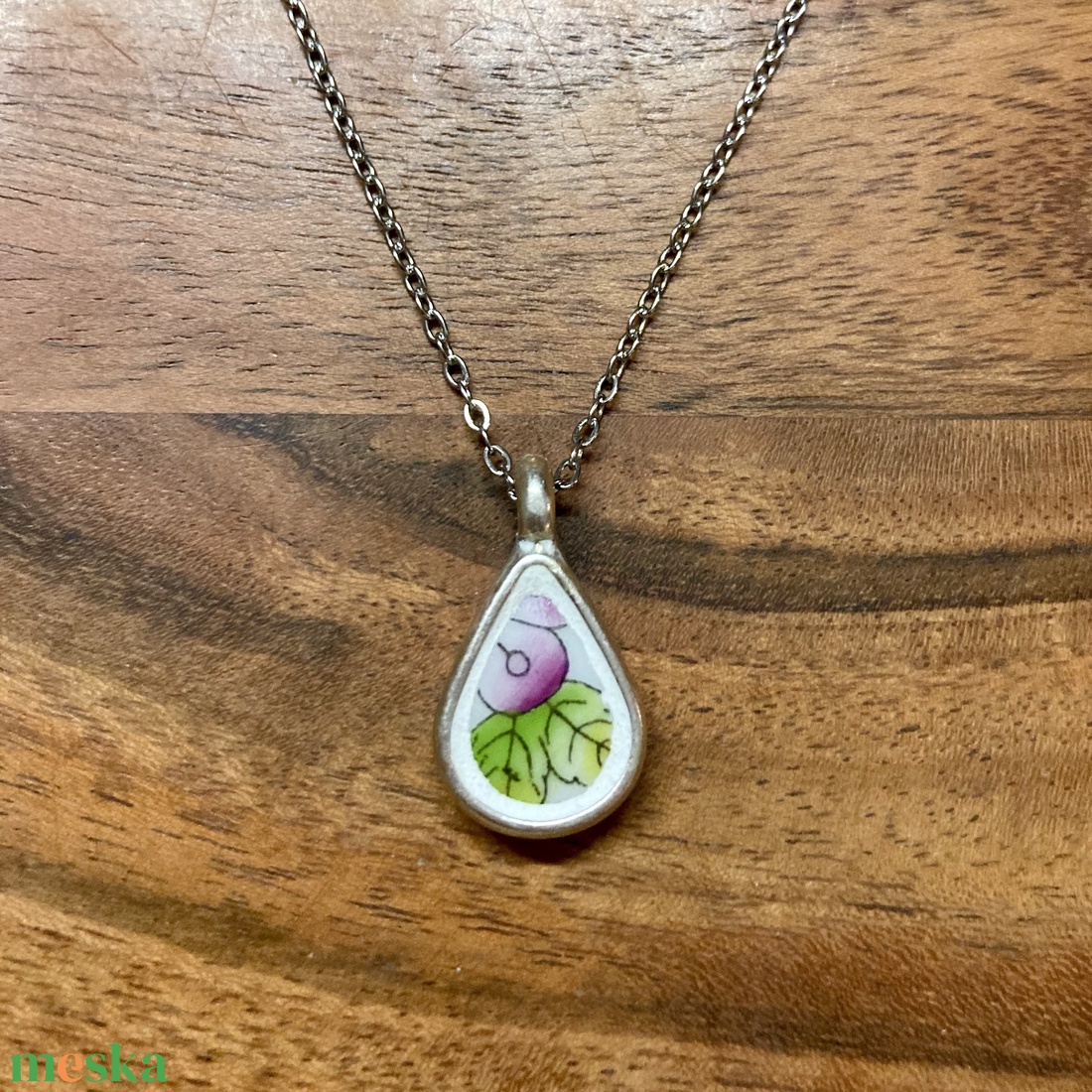 Mentett Herendi darabok - pici csepp porcelán nyaklánc - nemesacél lánccal - ékszer - nyaklánc - medálos nyaklánc - Meska.hu