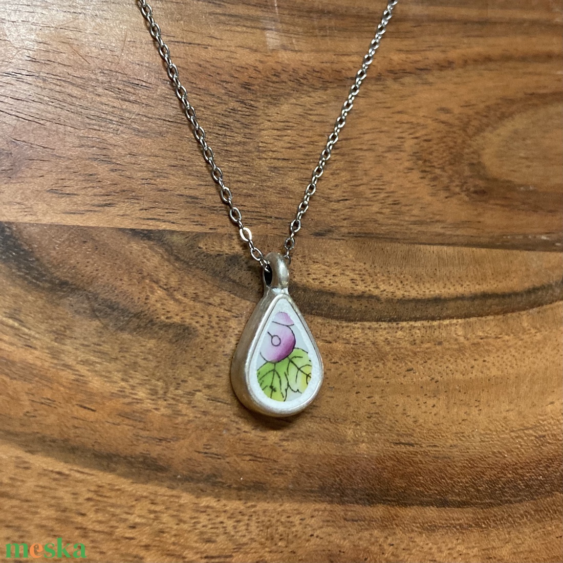 Mentett Herendi darabok - pici csepp porcelán nyaklánc - nemesacél lánccal - ékszer - nyaklánc - medálos nyaklánc - Meska.hu